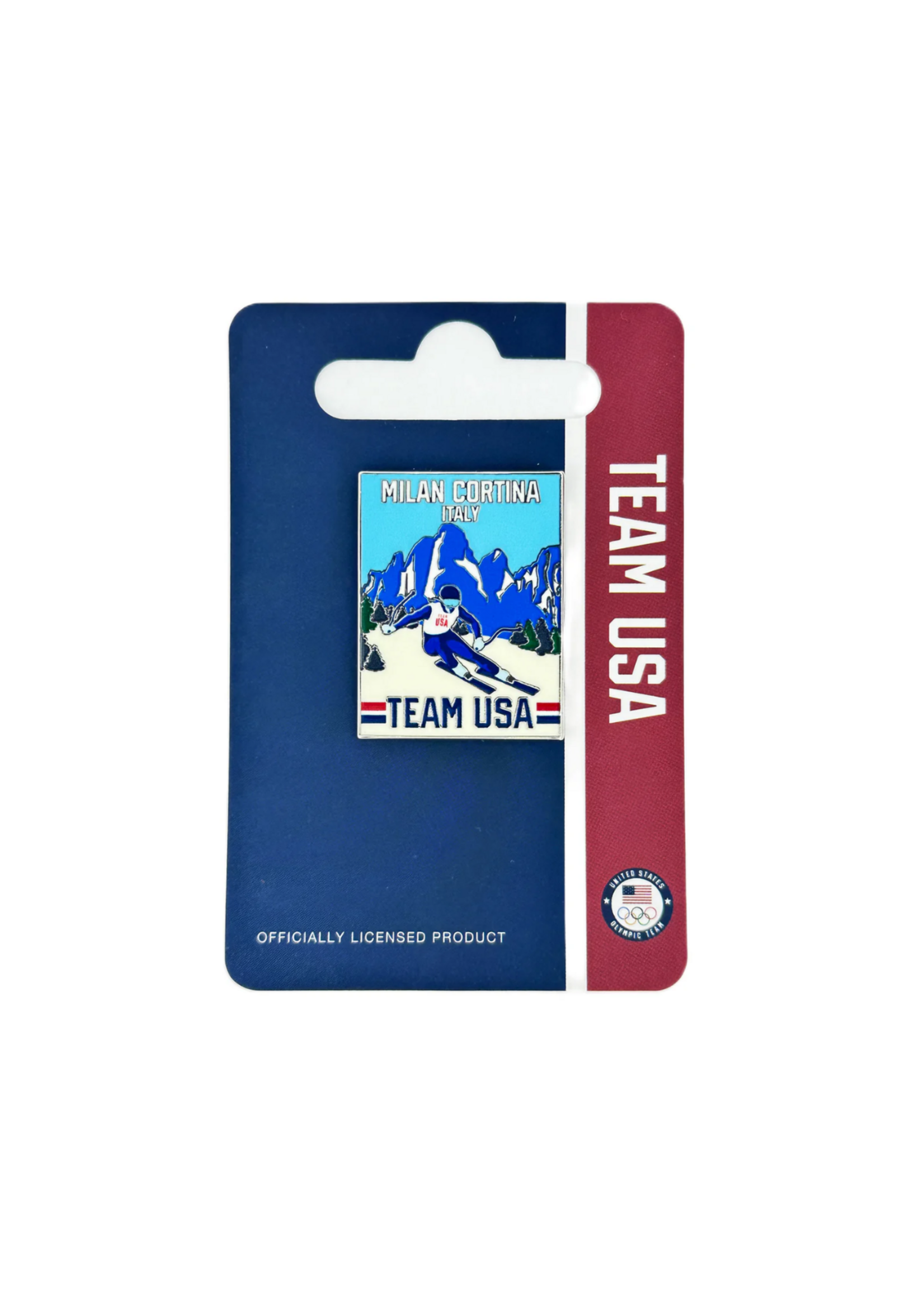 Team USA Milan Cortina Vintage Ski Poster Pin