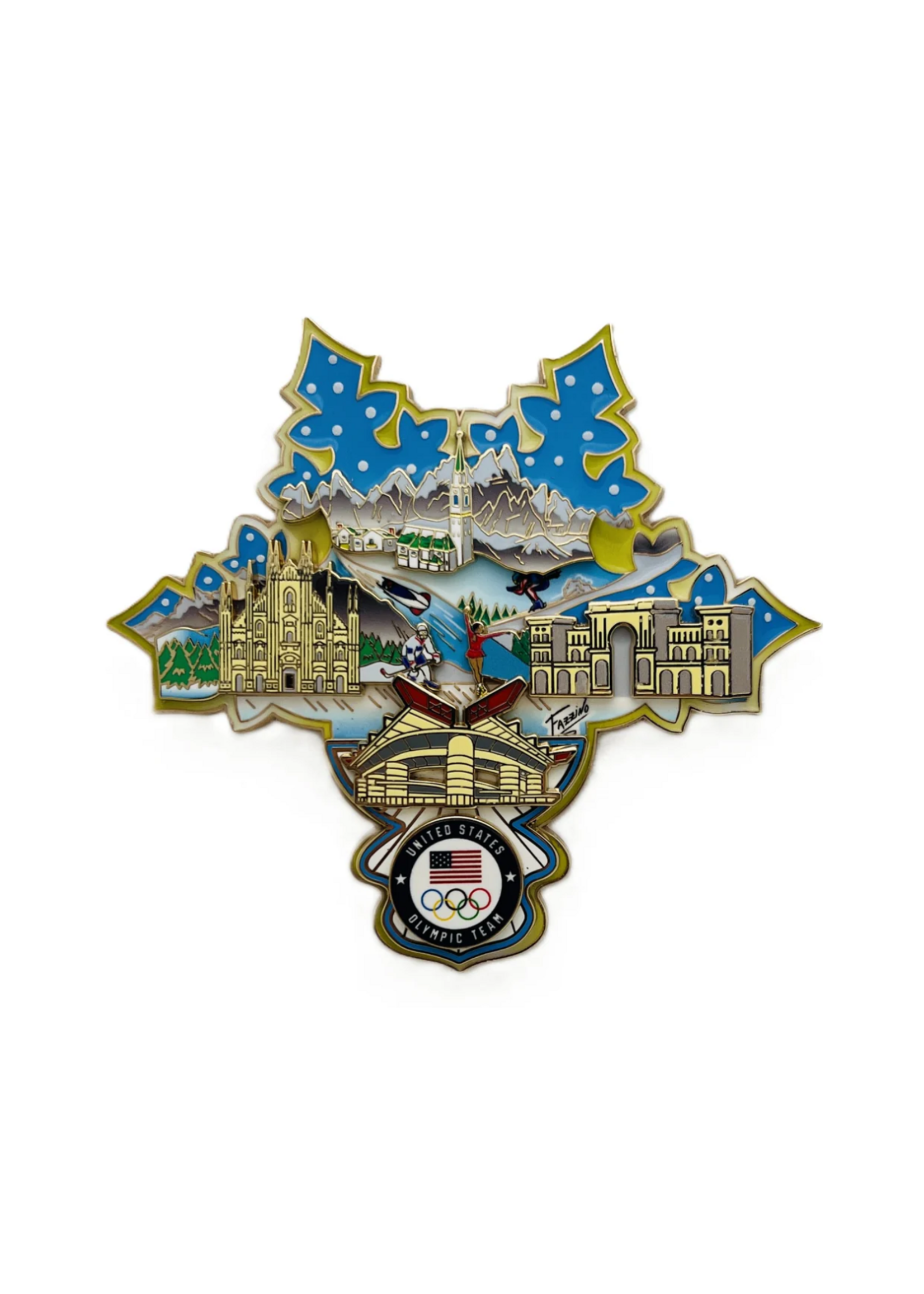 Limited Edition Fazzino Team USA 3 Layer Pin