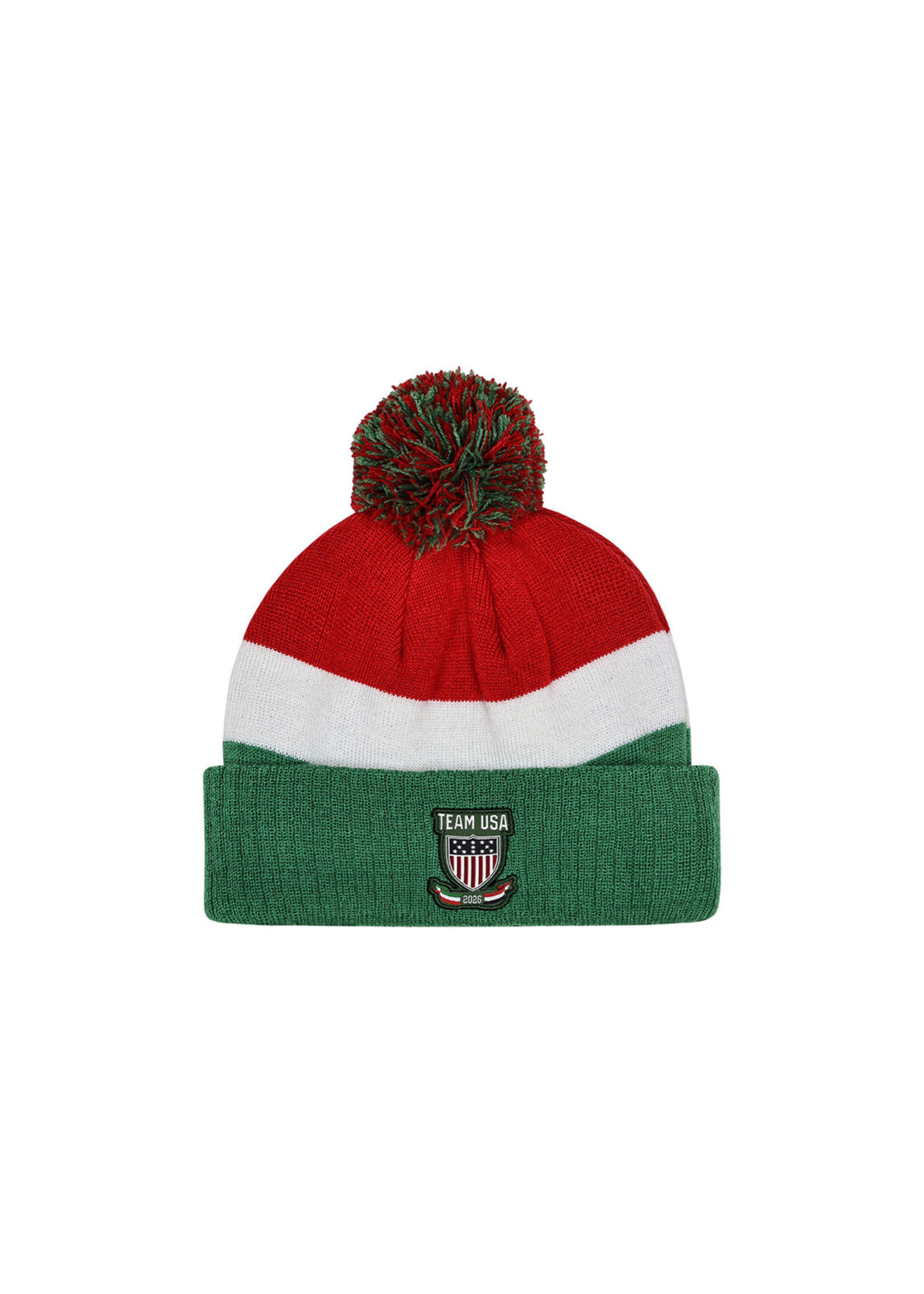 Team USA 2026 Milano Cortina Flag Beanie with Pom