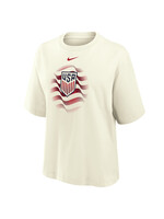 Nike USA Soccer Women's Red Waves Boxy Short Sleeve Tee