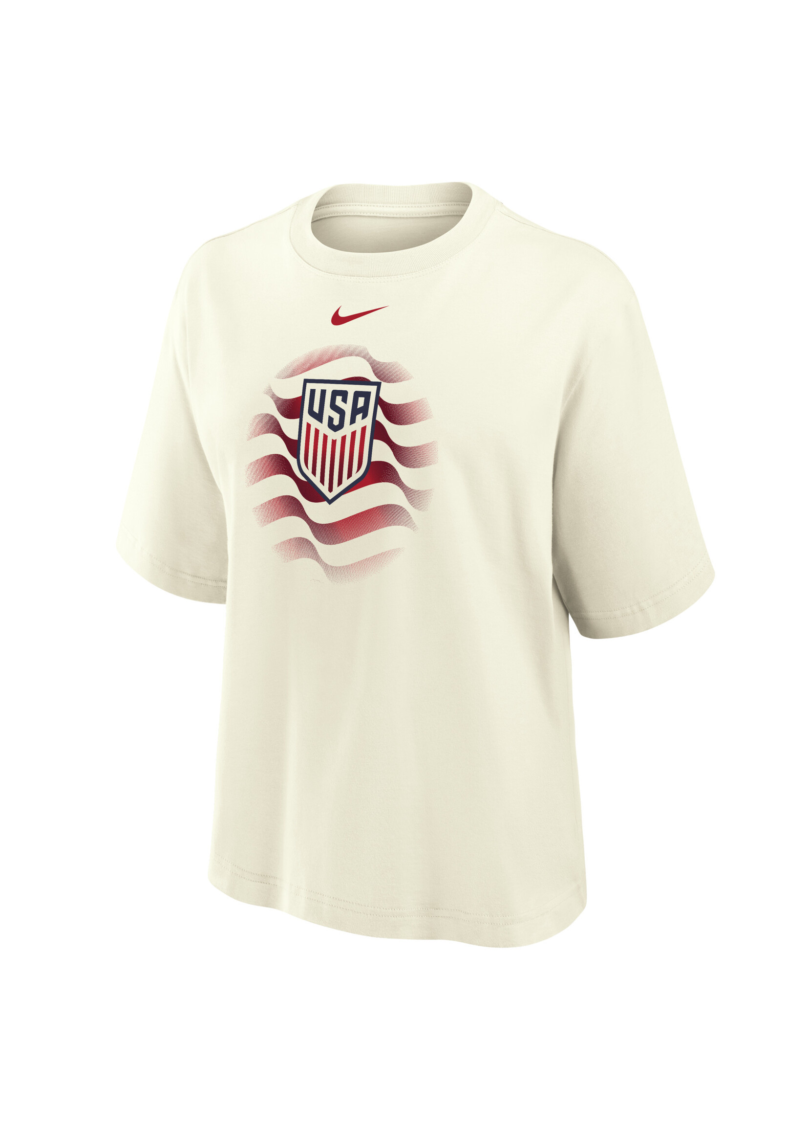 Nike USA Soccer Women's Red Waves Boxy Short Sleeve Tee