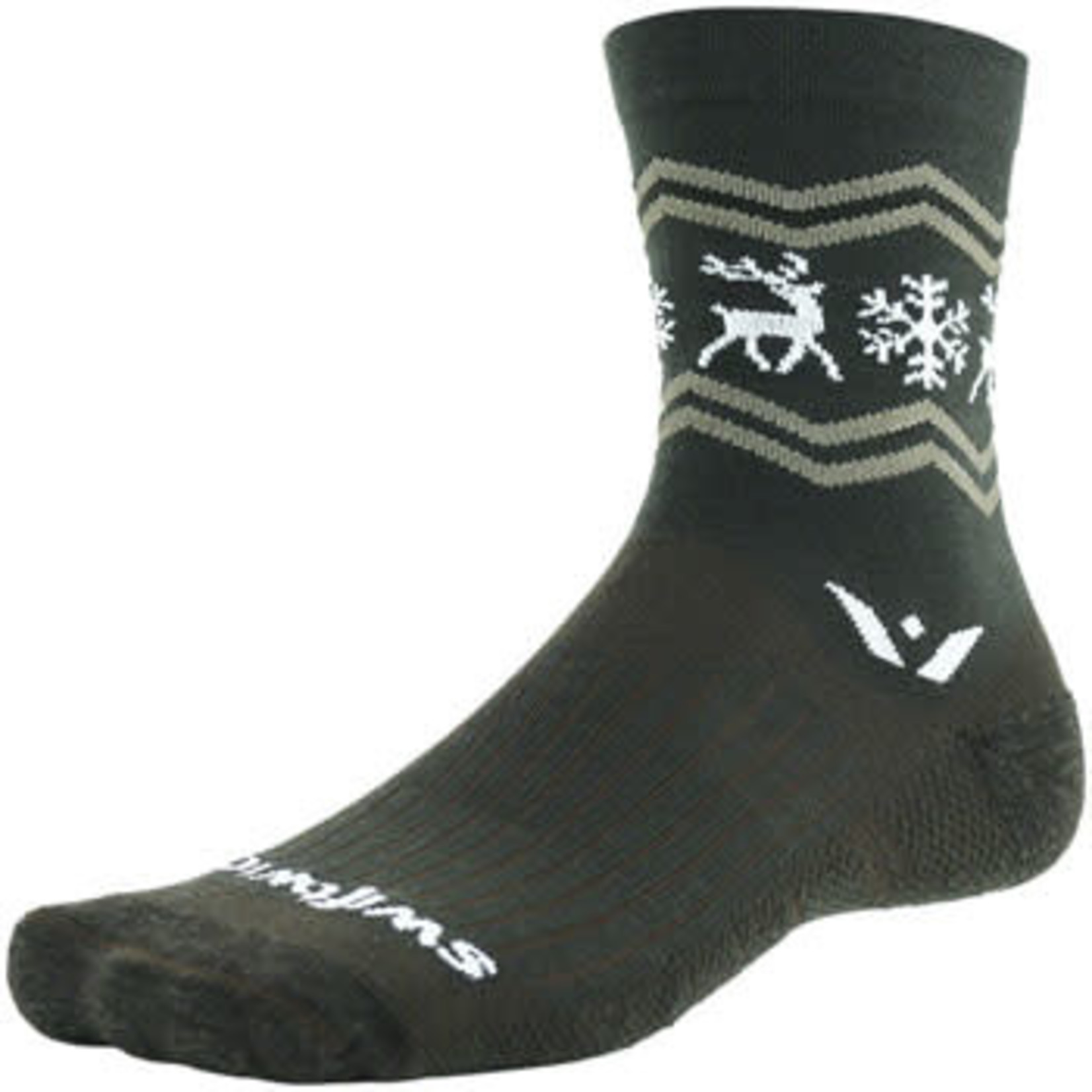 Swiftwick Swiftwick Vision Five Winter Elk Socks - 5 inch, Chestnut Khaki, Medium