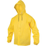 O2 Rainwear O2 Rainwear Hooded Rain Jacket with Drop Tail: Yellow MD