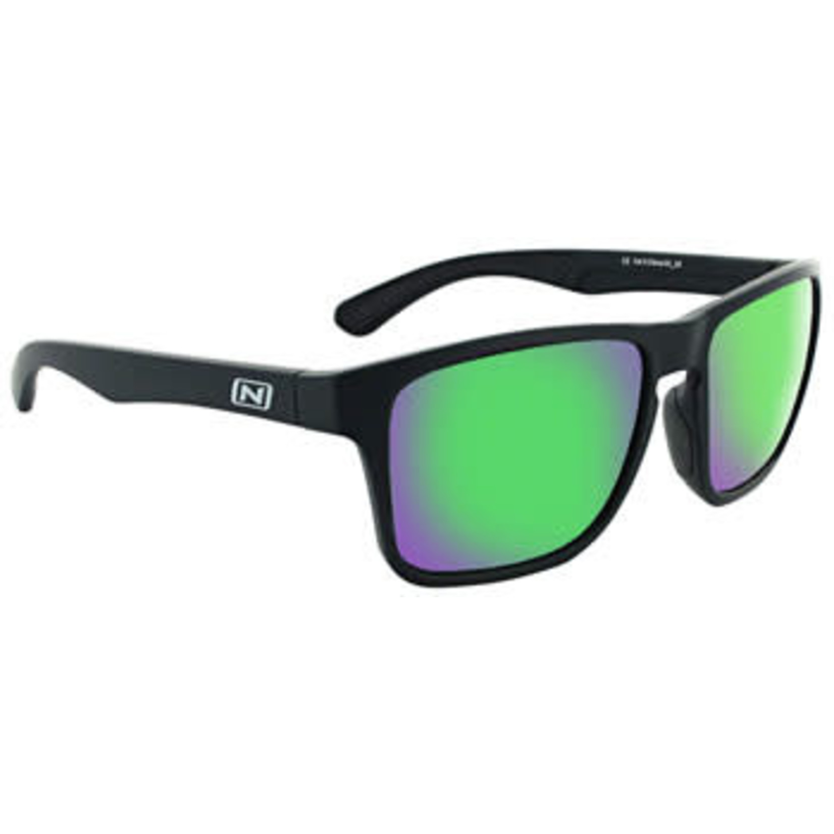 Optic Nerve Optic Nerve Rumble Sunglasses - Matte Black Polarized Smoke Lens with Green Mirror