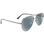 Optic Nerve ONE by Optic Nerve Retroport Sunglasses - Shiny Gunmetal Polarized Smoke Lens with Silver Mirror