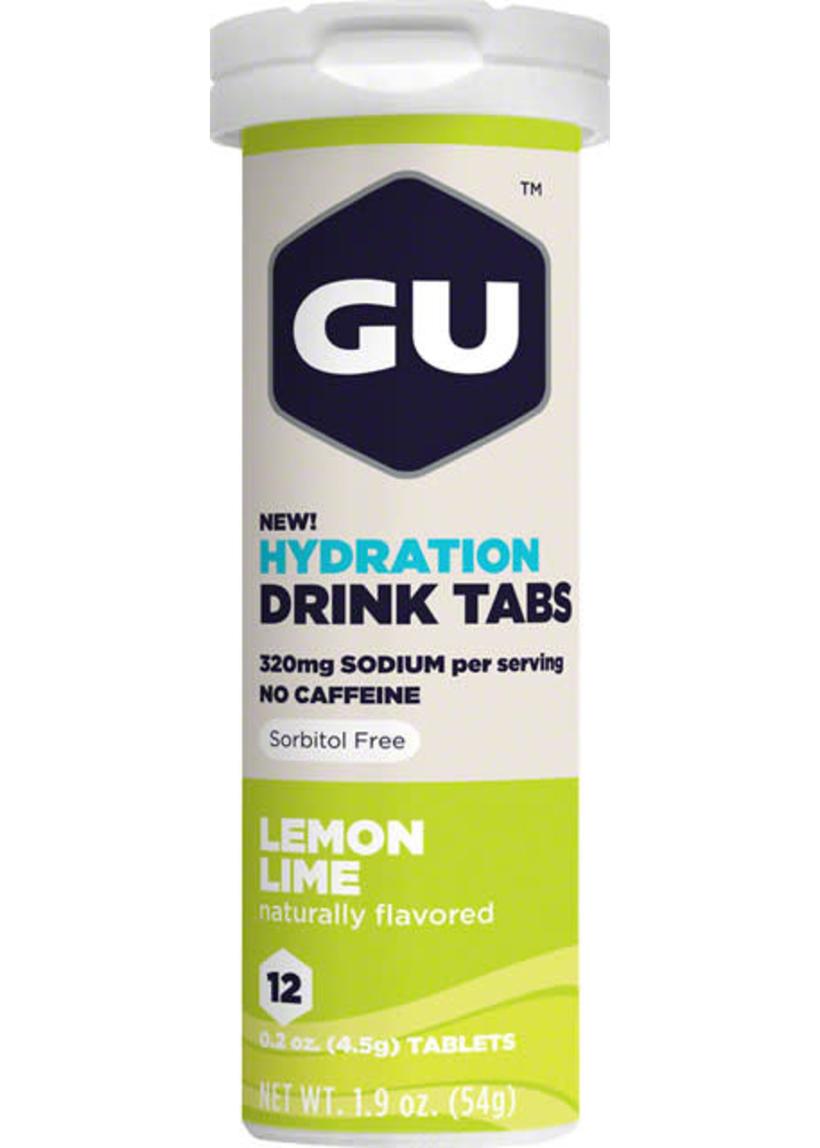 GU GU Hydration Drink Tabs: Lemon Lime Box of 8 Tubes single