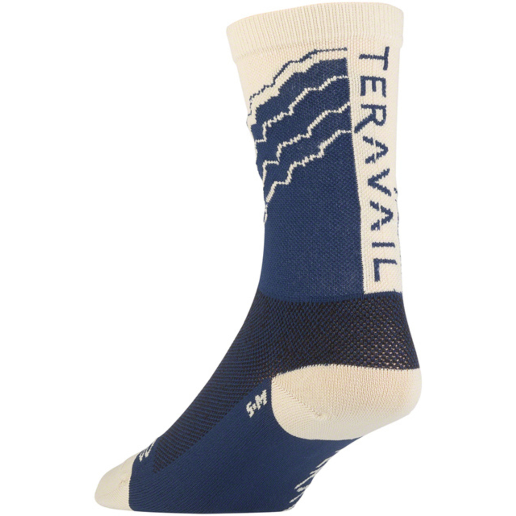 Teravail Teravail Logo Socks - 6 Inch Cuff, Navy, Khaki, Small/Medium