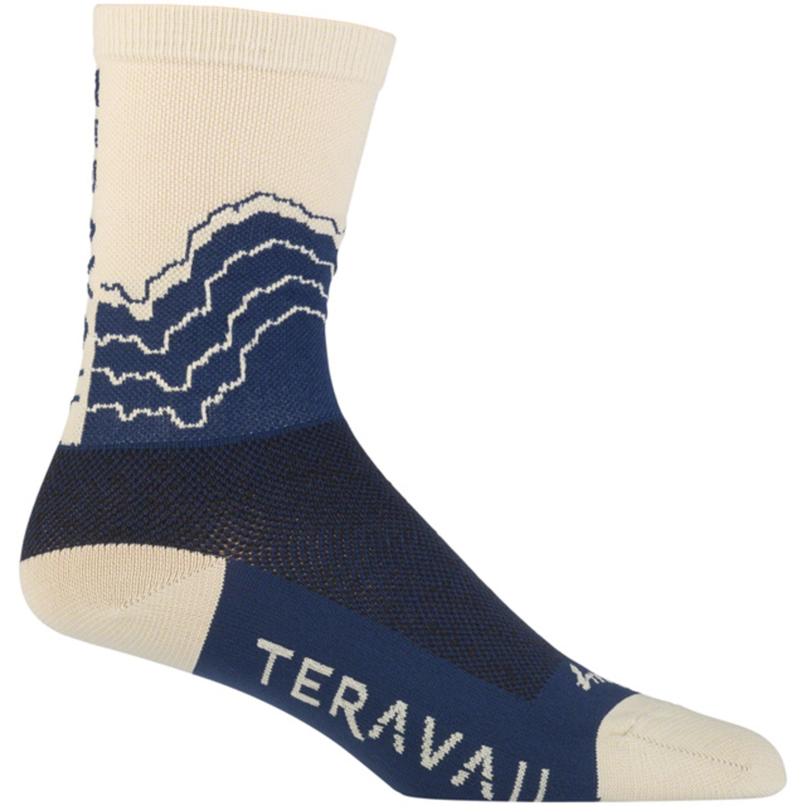 Teravail Teravail Logo Socks - 6 Inch Cuff, Navy, Khaki, Small/Medium