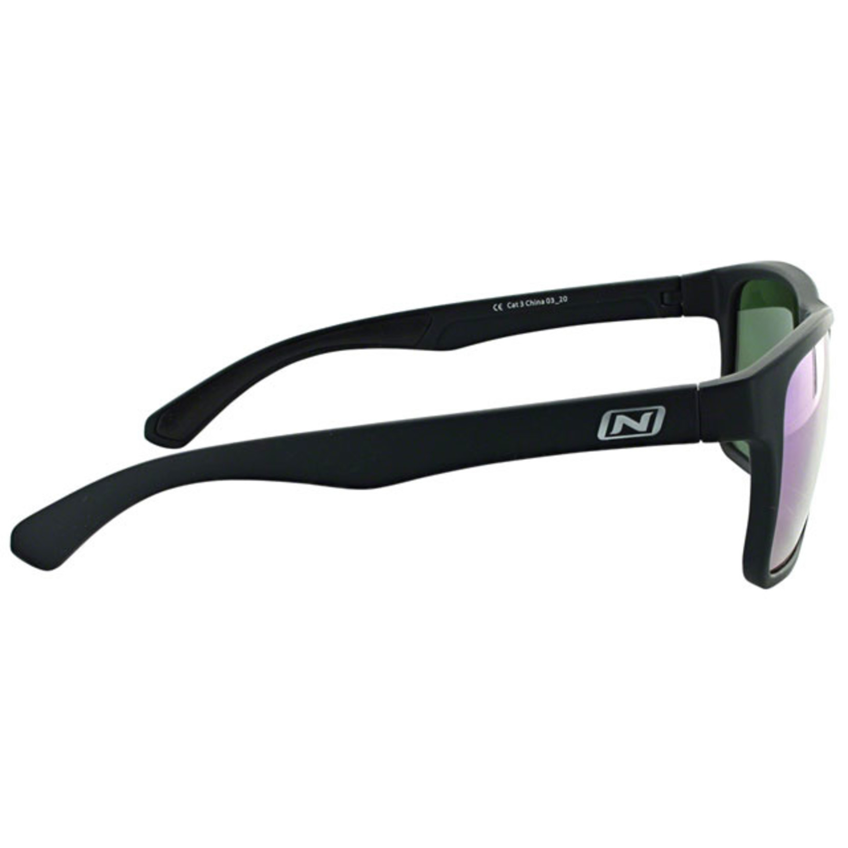 Optic Nerve Optic Nerve Rumble Sunglasses - Matte Black Polarized Smoke Lens with Green Mirror