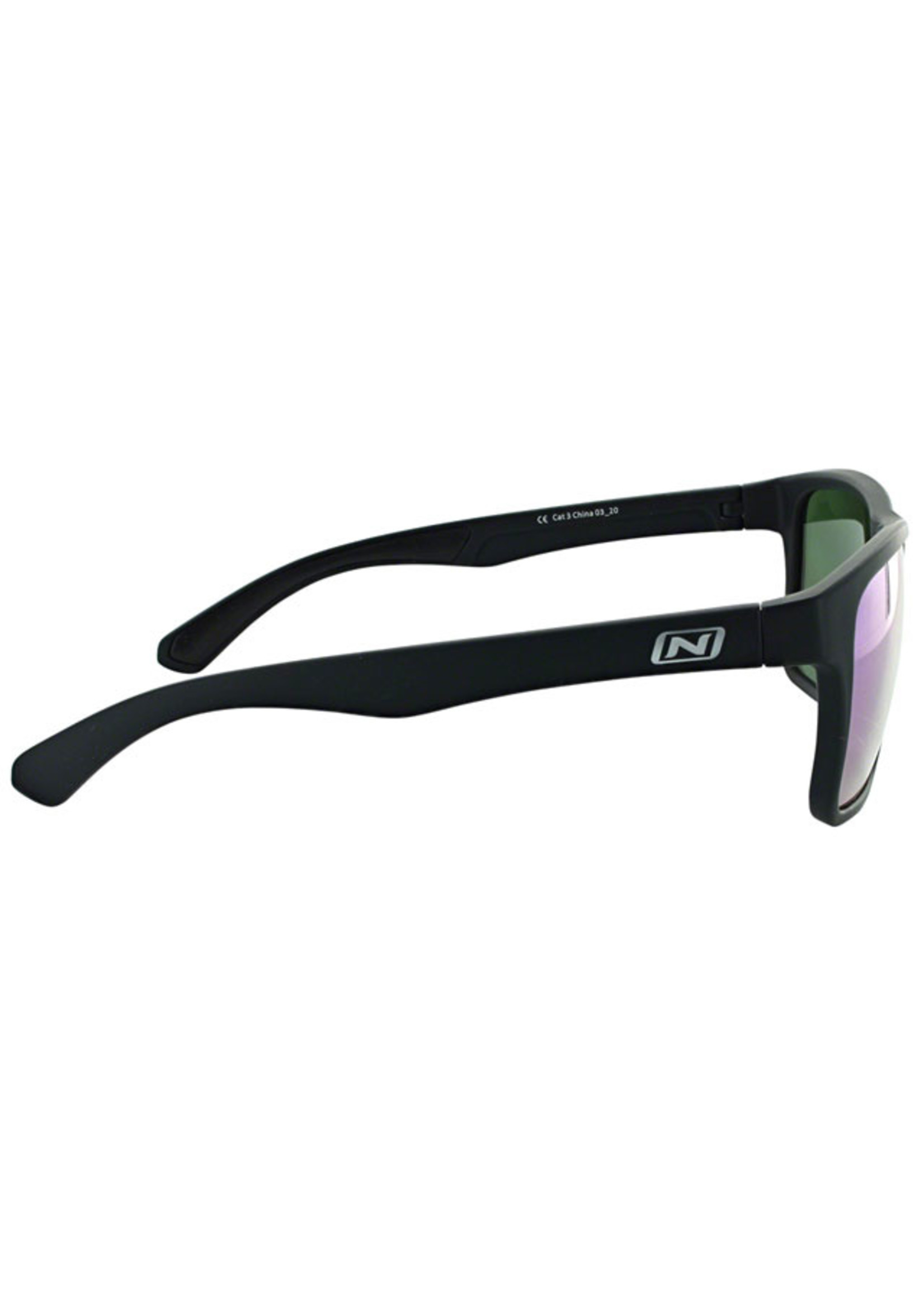 Optic Nerve Optic Nerve Rumble Sunglasses - Matte Black Polarized Smoke Lens with Green Mirror