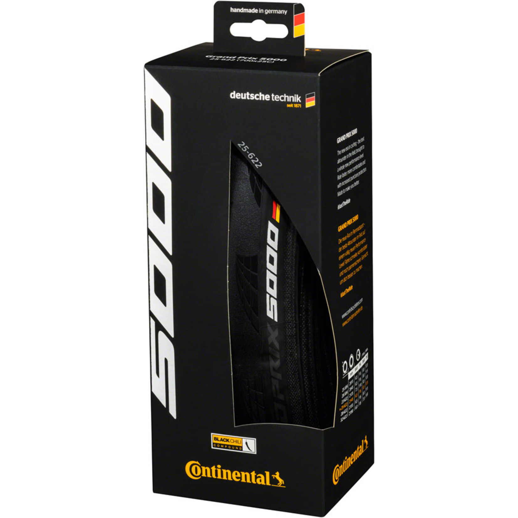 Continental Continental Grand Prix 5000 Tire - 700 x 25, Clincher, Folding, Black, 330tpi