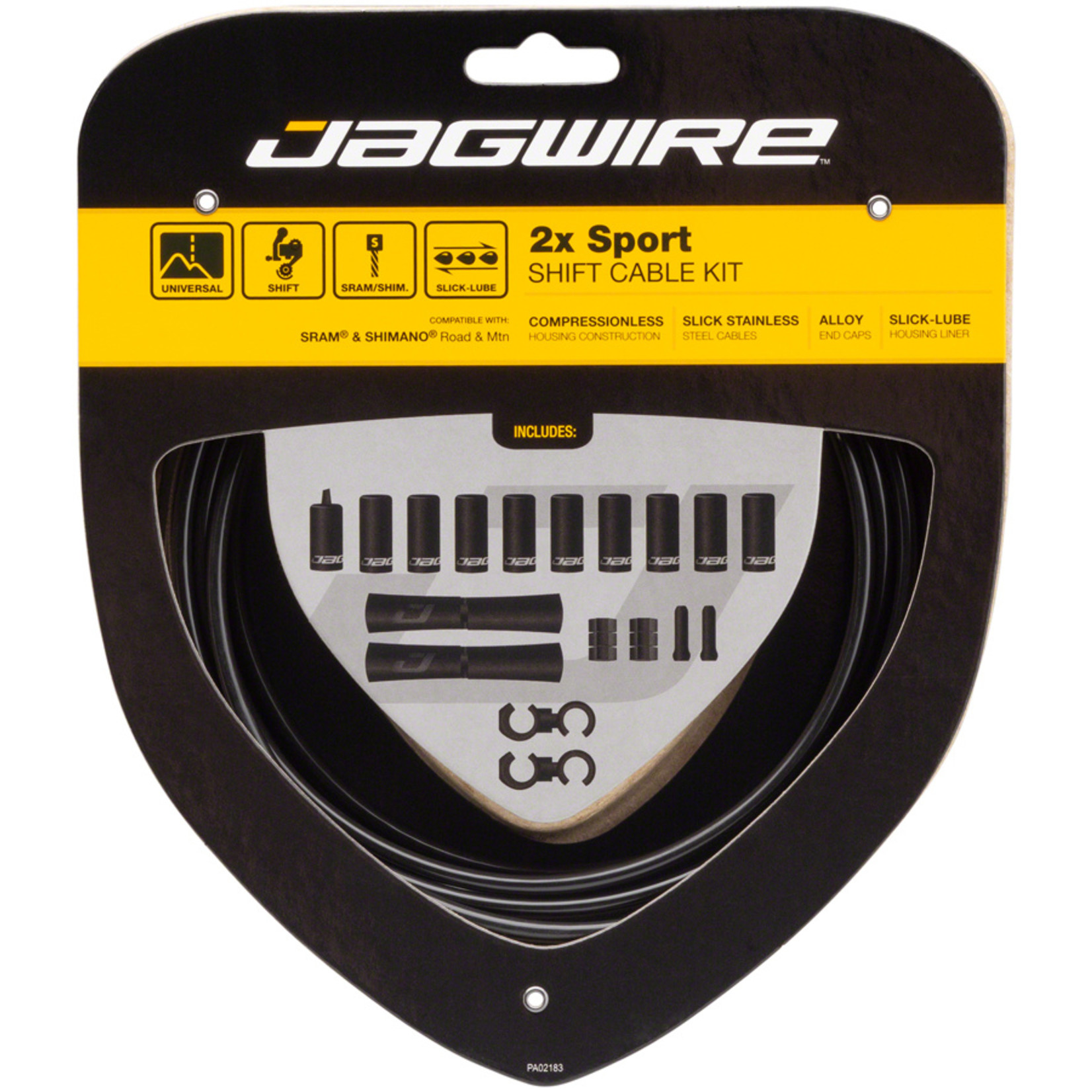 Jagwire Jagwire 2x Sport Shift Cable Kit SRAM/Shimano Black