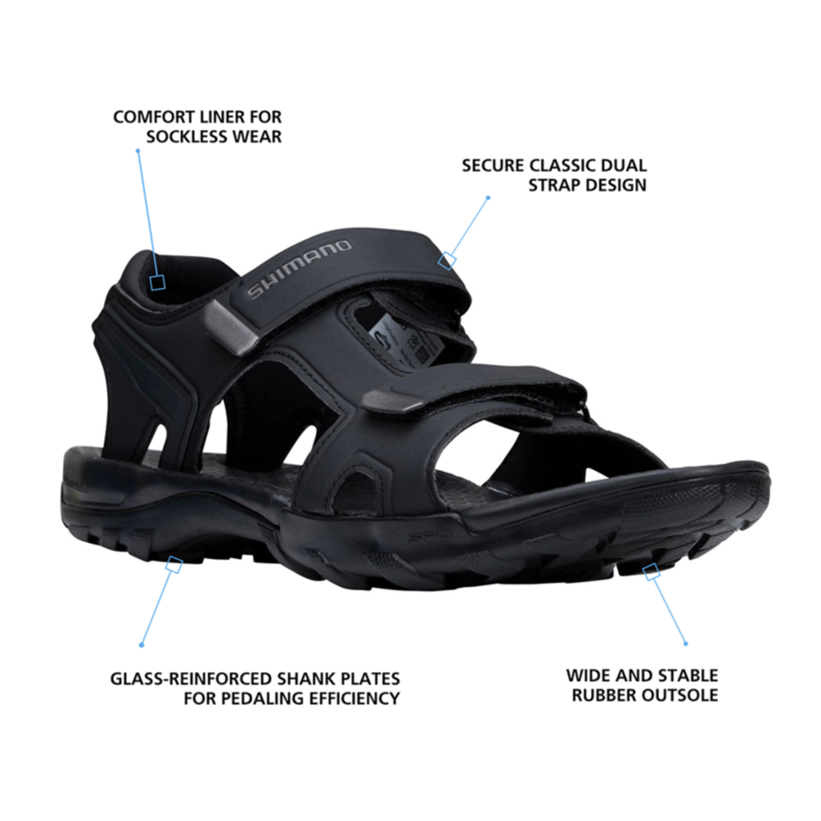 Shimano Cycling Sandal SPD - SH-SD501 - BLACK, 43