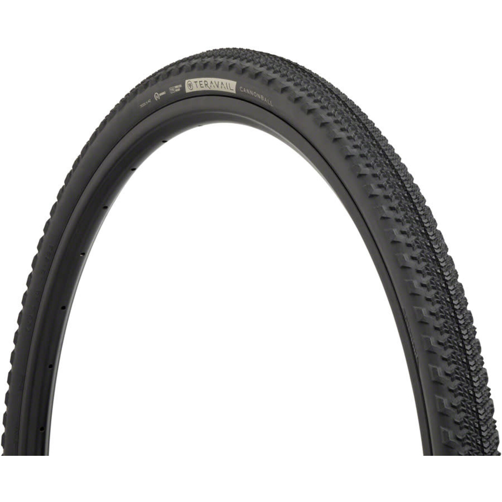 Teravail Teravail Cannonball Tire - 700 x 42, Tubeless, Folding, Black, Light and Supple