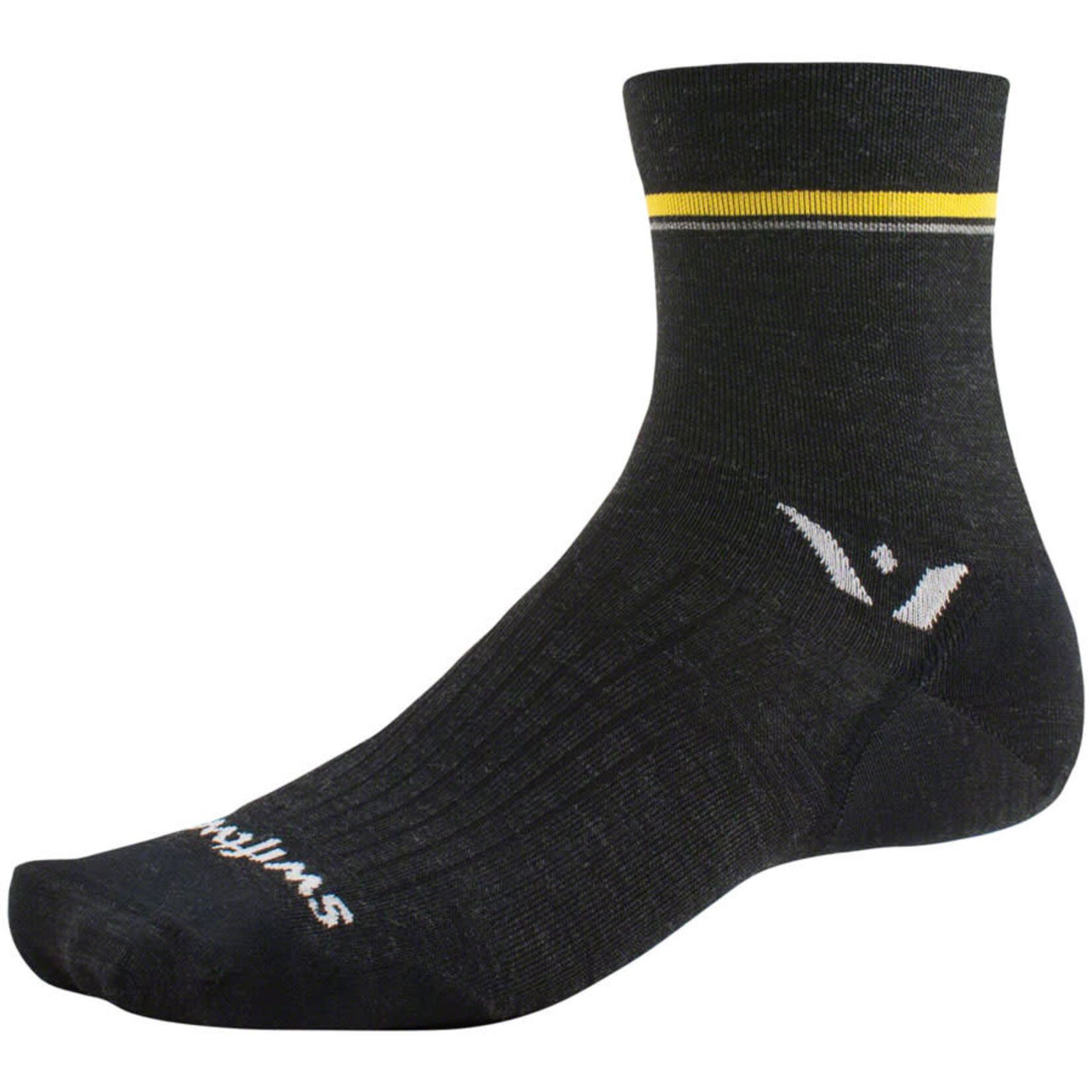 Swiftwick Swiftwick Pursuit Four Ultralight Socks - 4 inch, Retro Stripe Charcoal, Medium