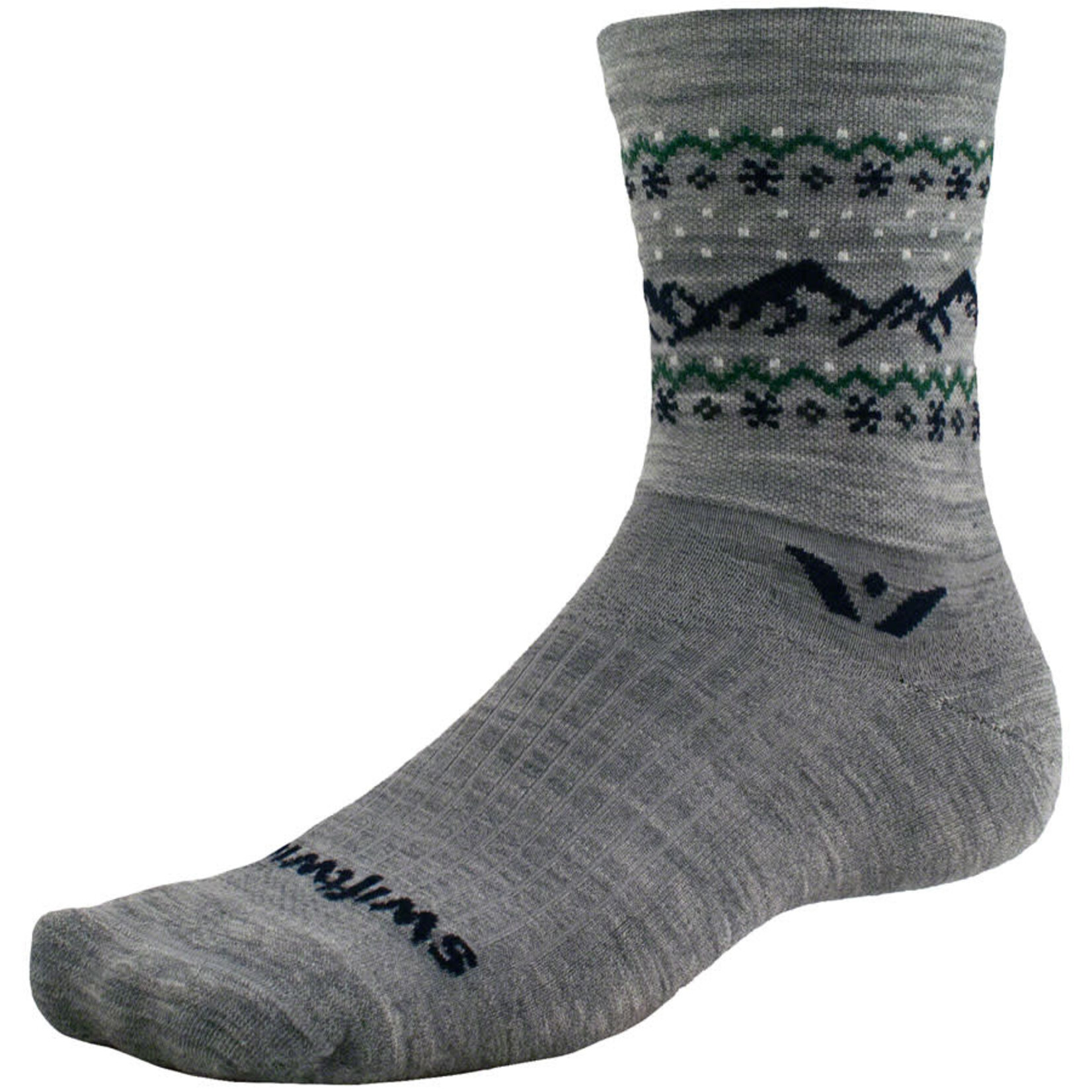Swiftwick Swiftwick Vision Five Socks - 5 inch, Snow Capped Heather, Large