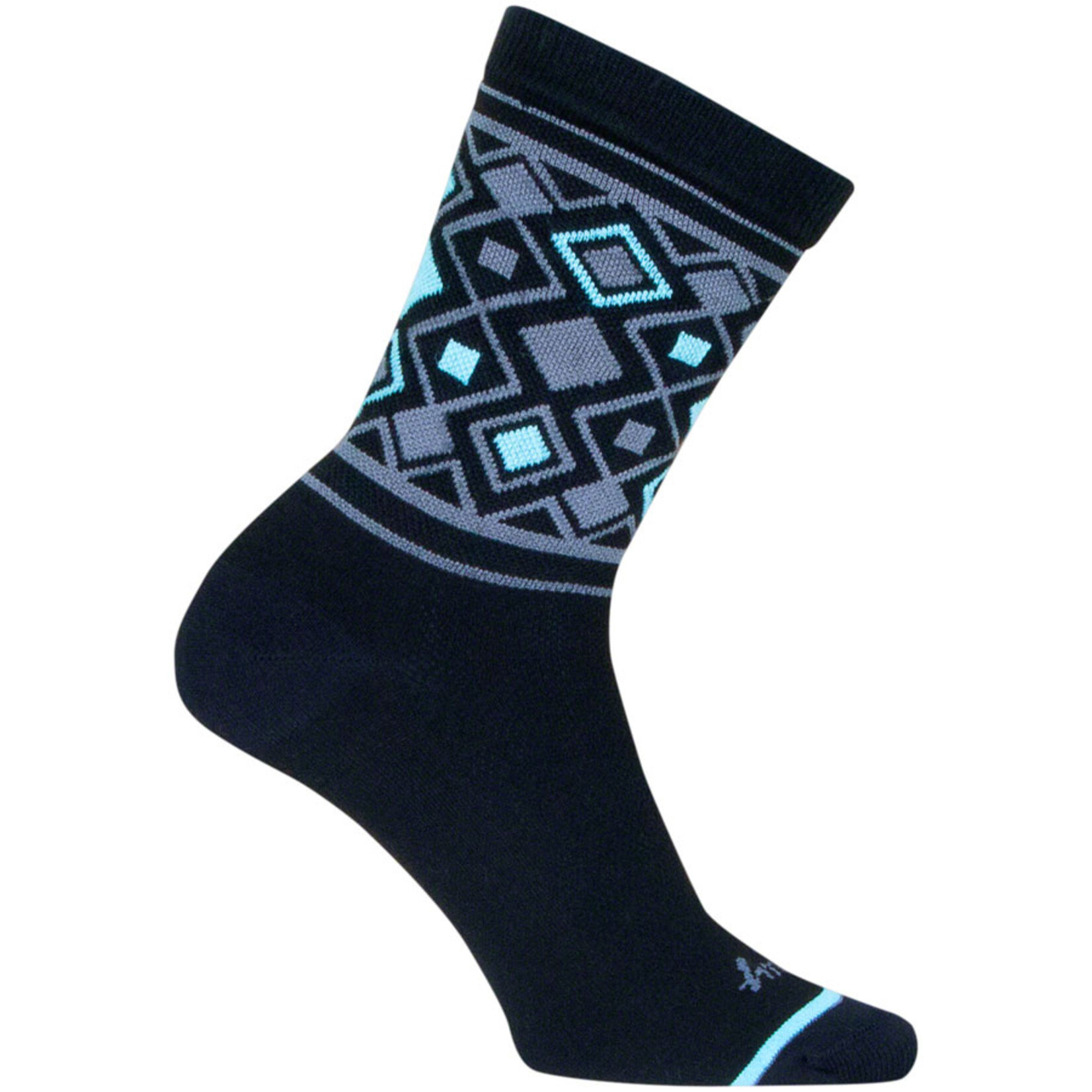 SockGuy SockGuy Diamond Crew Socks - 6 inch, Black/Gray/Blue, Small/Medium