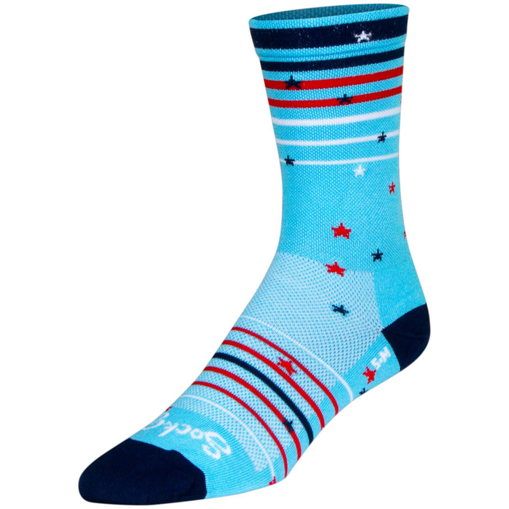 SockGuy SockGuy Sparkler Crew Socks - 6 inch, Red/White/Blue, Large/X-Large