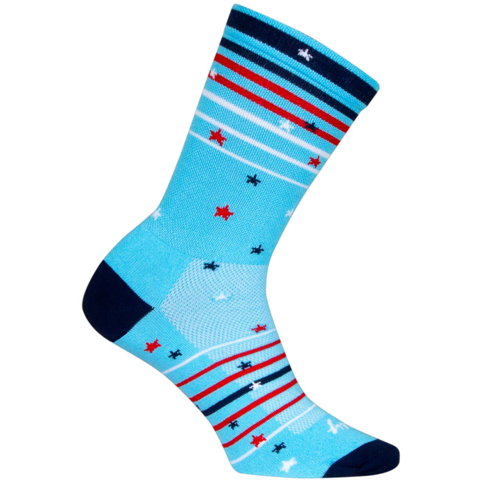 SockGuy SockGuy Sparkler Crew Socks - 6 inch, Red/White/Blue, Large/X-Large