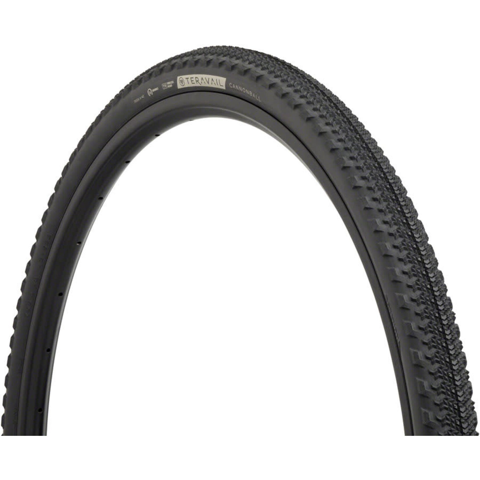 Teravail Teravail Cannonball Tire - 700 x 42, Tubeless, Folding, Black, Durable, Fast Compound