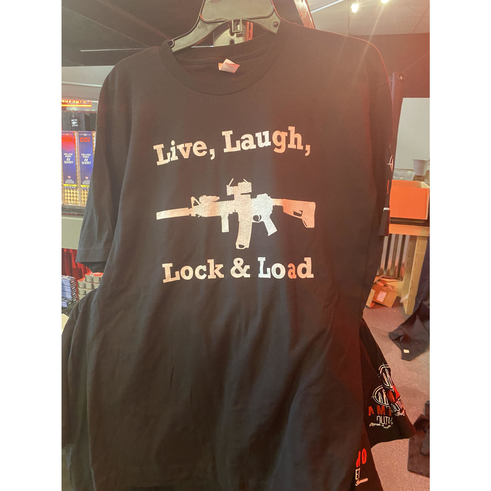 Ammo Outlet Live Laugh Lock & Load Shirt Black M