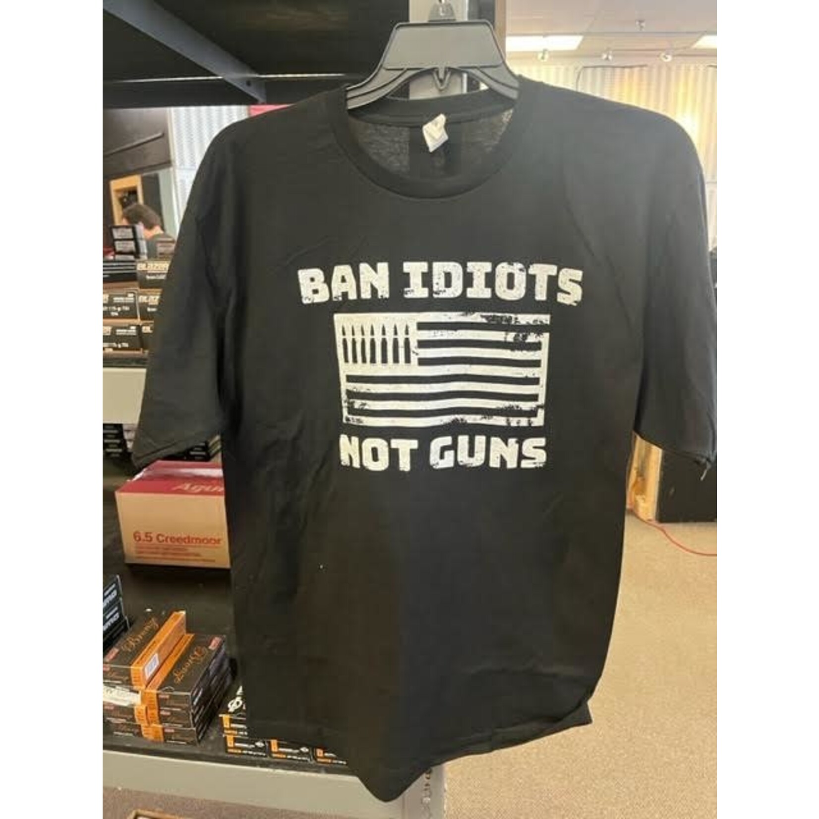 Ammo Outlet Ban Idiots Not Guns Black Shirt 3X