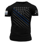 Grunt Style Grunt Style Men's Support Blue Line Tee Black 2XL