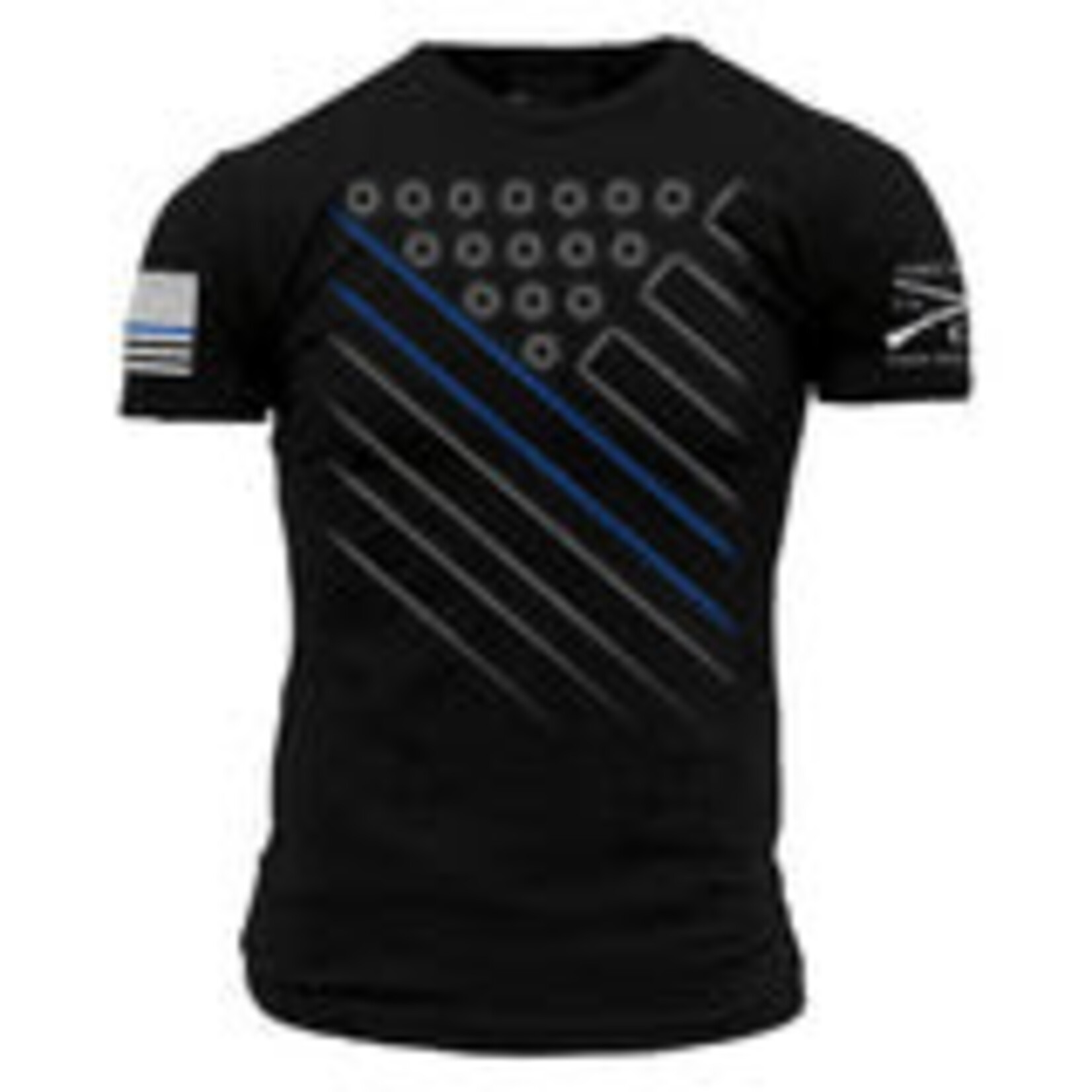 Grunt Style Grunt Style Men's Support Blue Line Tee Black M