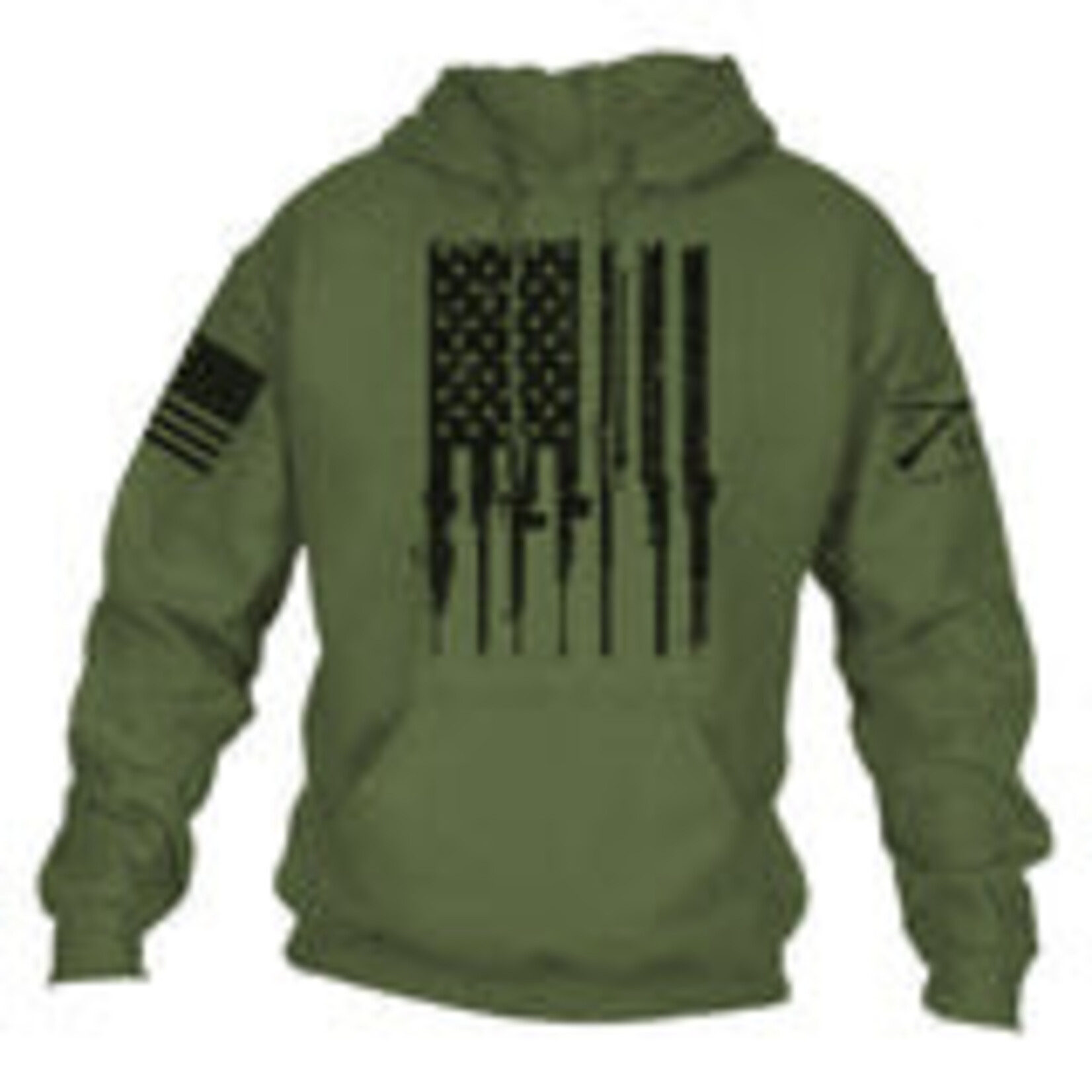 Grunt Style Grunt Style Rifle Flag Hoodie 2.0 - Military Green L