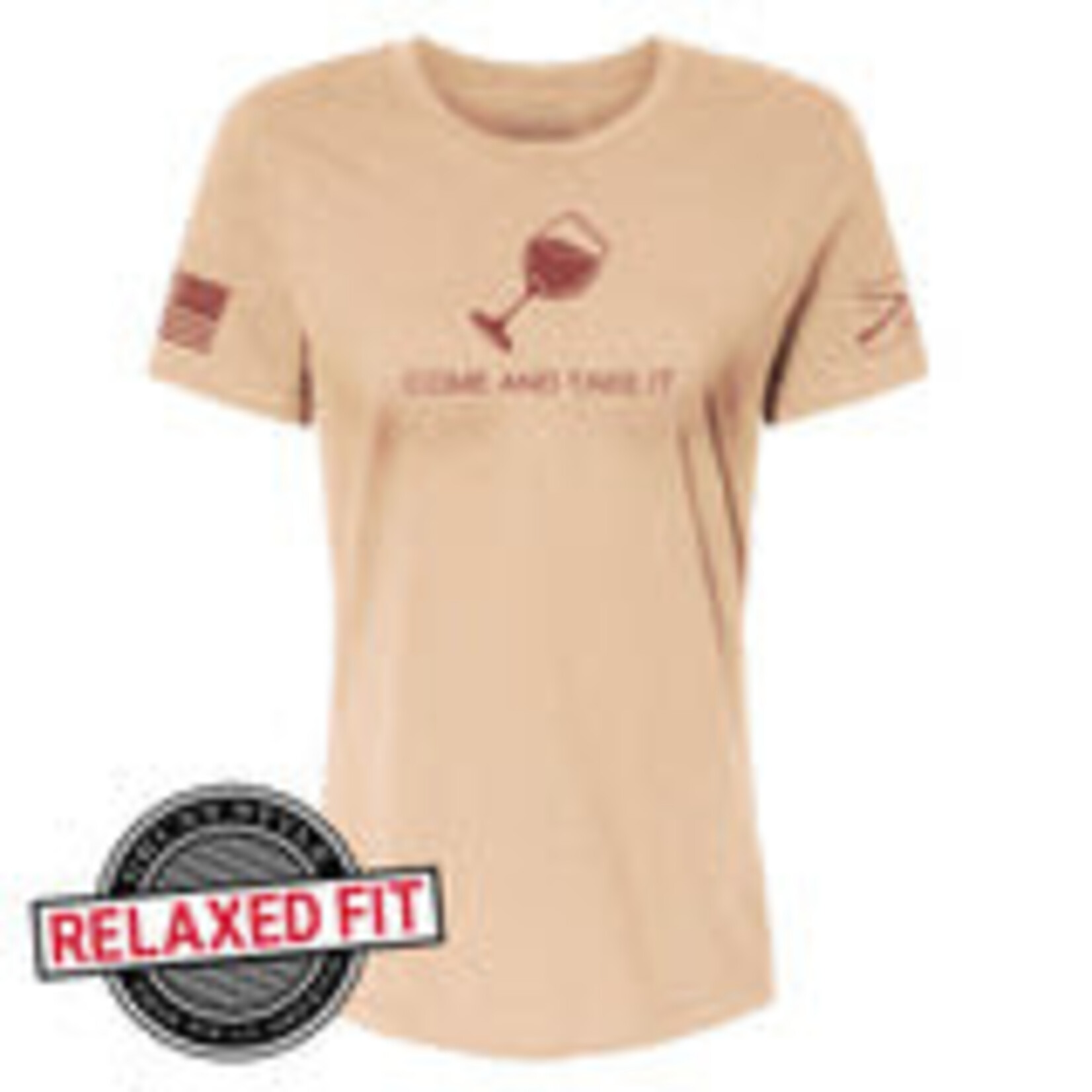 Grunt Style Grunt Style Women's Come & Take It Wine Edition Sand Color Shirt 2XL