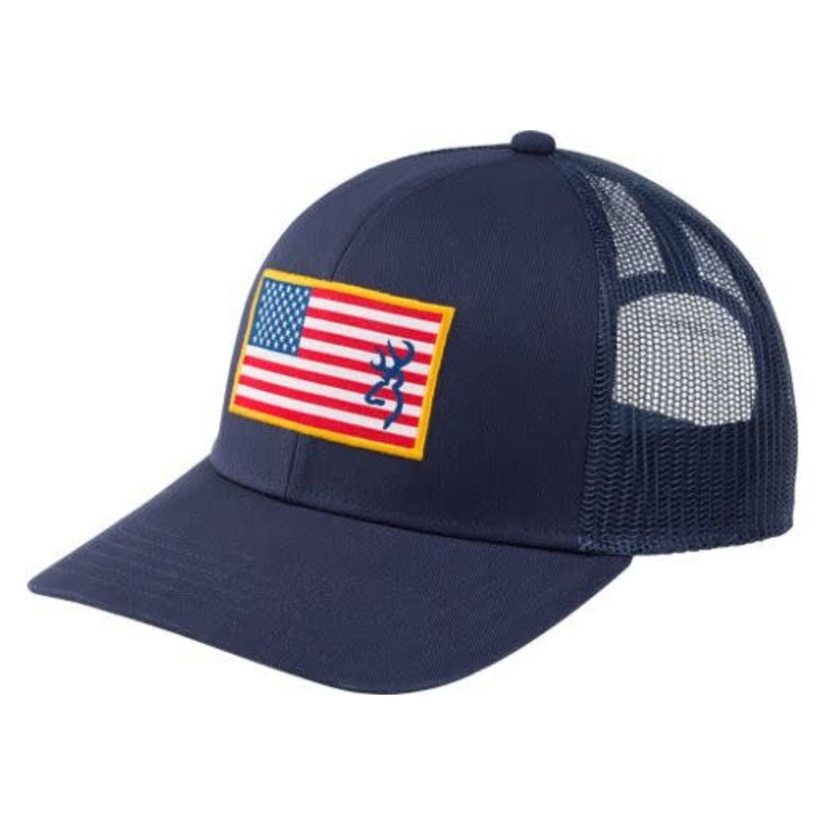 browning BROWNING CAP GLORY MESH SNAP BACK AMER FLAG PATCH BLUE OSF