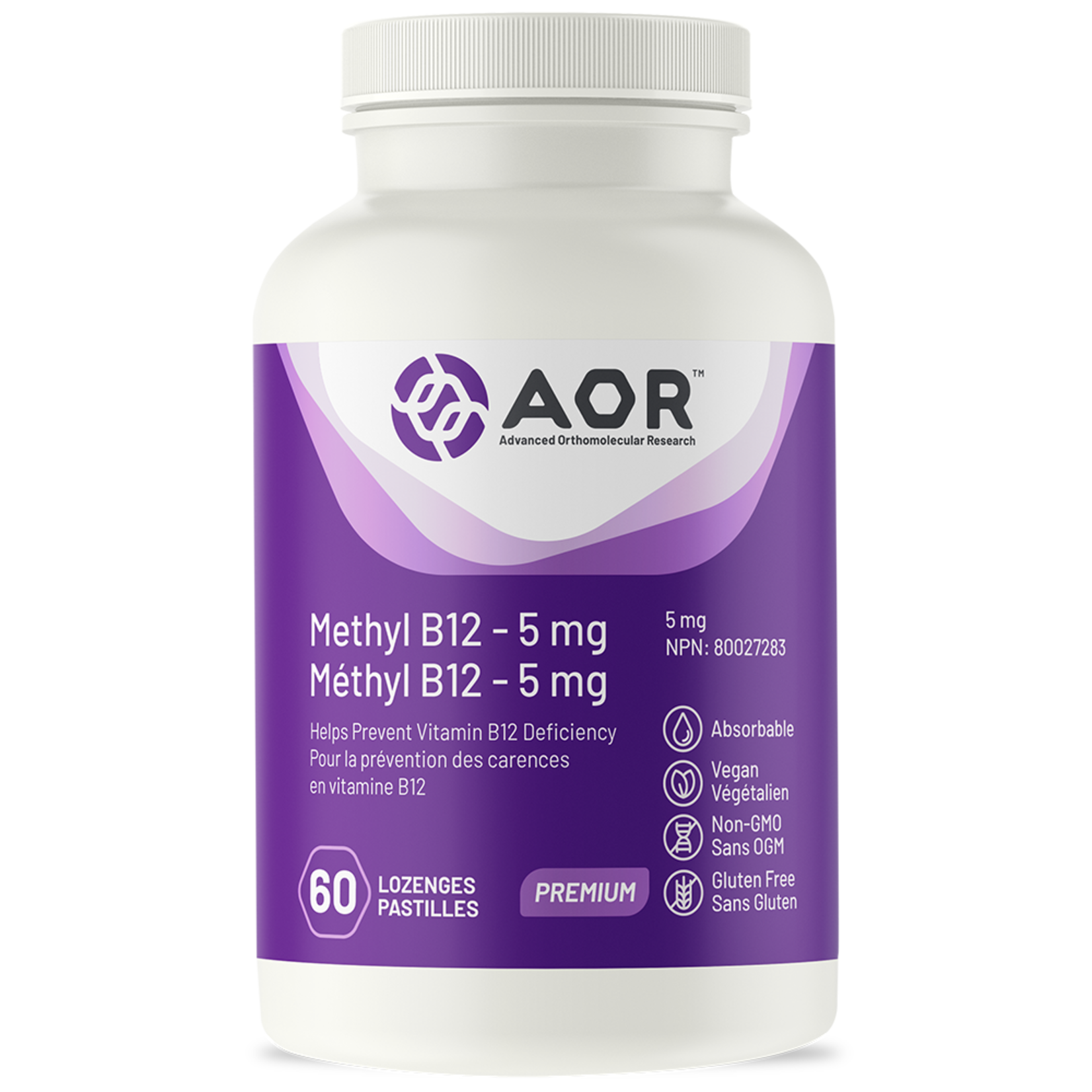 AOR AOR B12 METHYLCOBALAMIN 5MG 60 LOZENGES