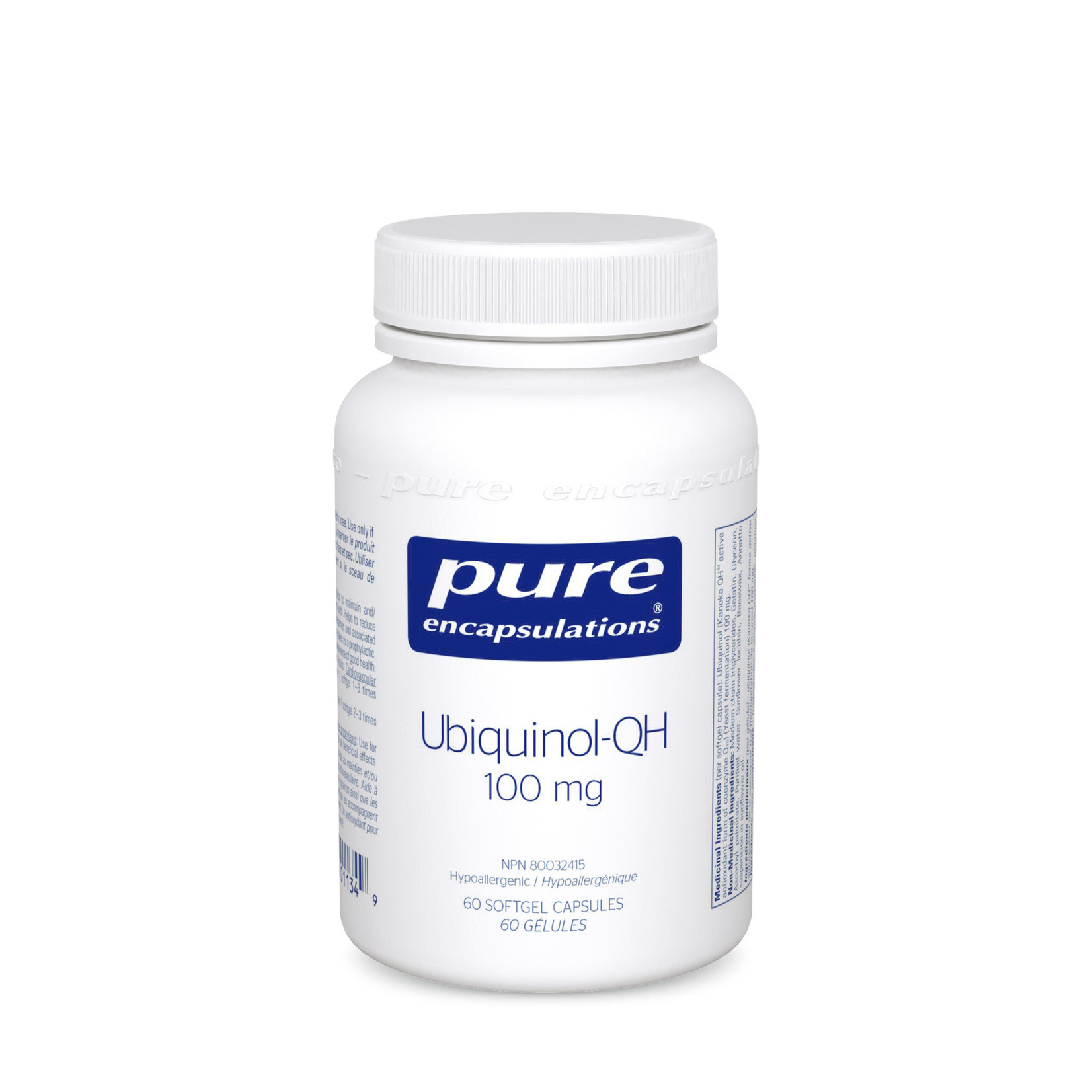 PURE ENCAPSULATIONS PURE ENCAPSULATIONS UBIQUINOL-QH 100MG 60 SOFTGELS