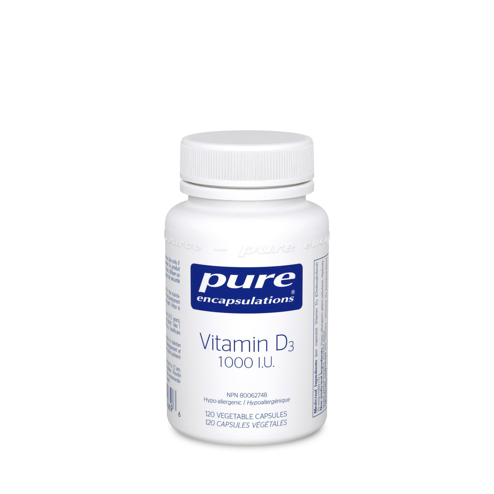 PURE ENCAPSULATIONS PURE ENCAPSULATIONS VITAMIN D3 1000 IU 120 VEGICAPS