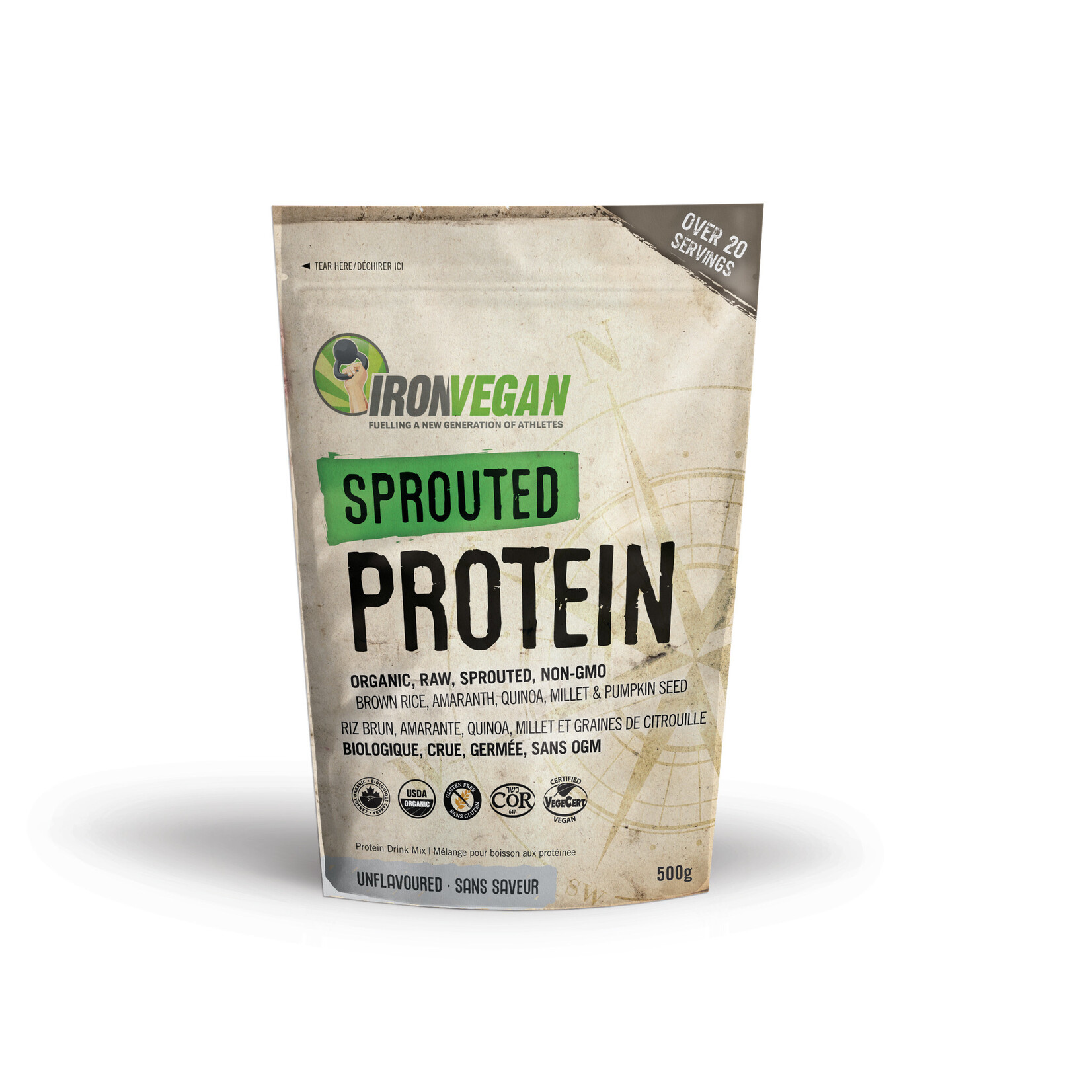 IRON VEGAN IRON VEGAN SPROUTED UNFLAVOURED PROTEIN 500G