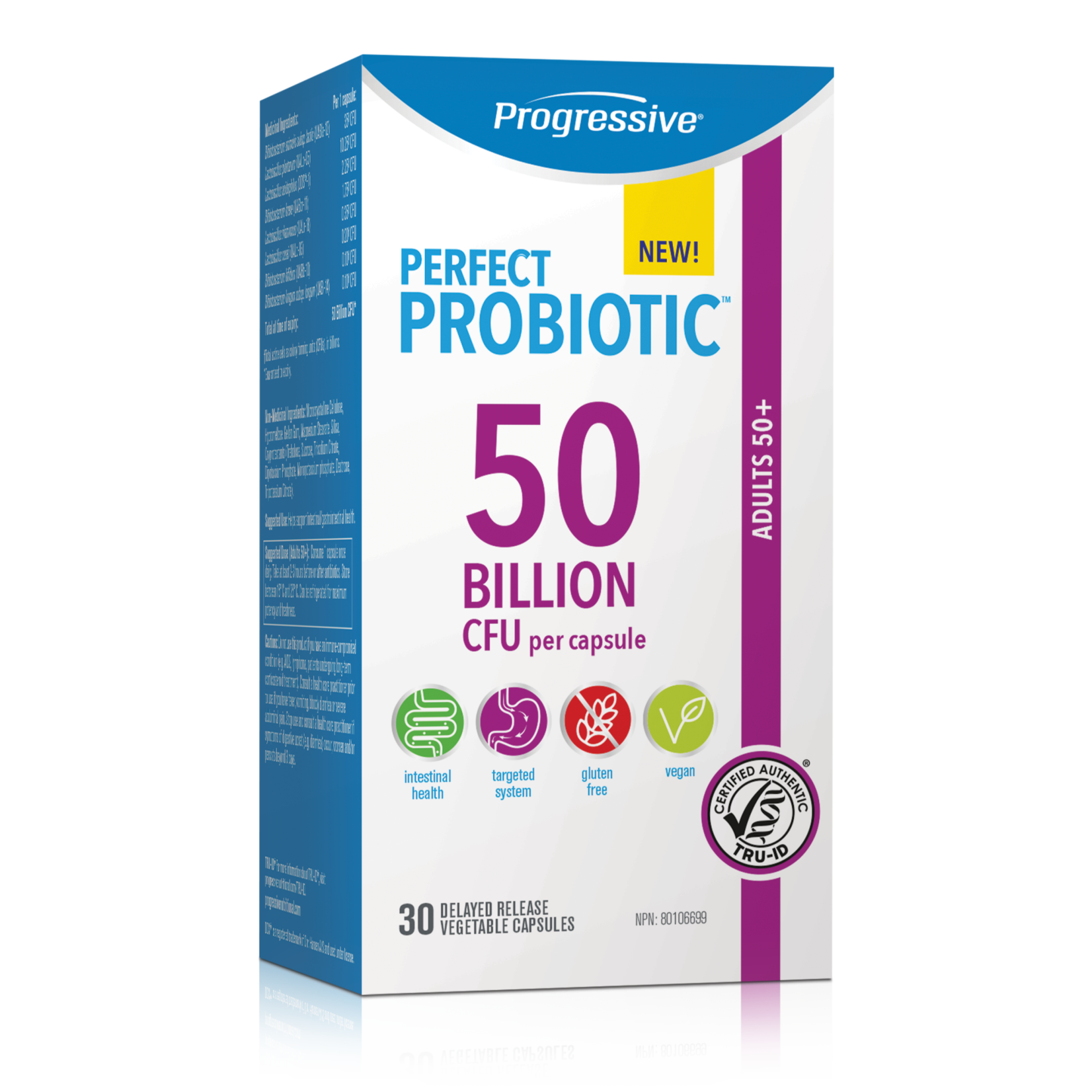 PROGRESSIVE PROGRESSIVE PERFECT PROBIOTIC 50 BILLION ADULTS 50+ 30 CAPS