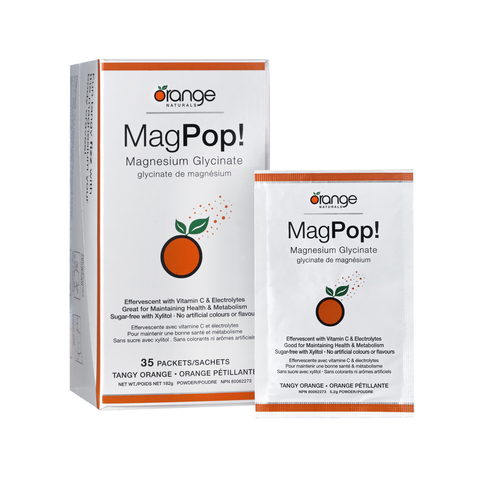 ORANGE NATURALS ORANGE MAGPOP GLYCINATE EFFERVESCENT POWDER SACHET (2.5G)