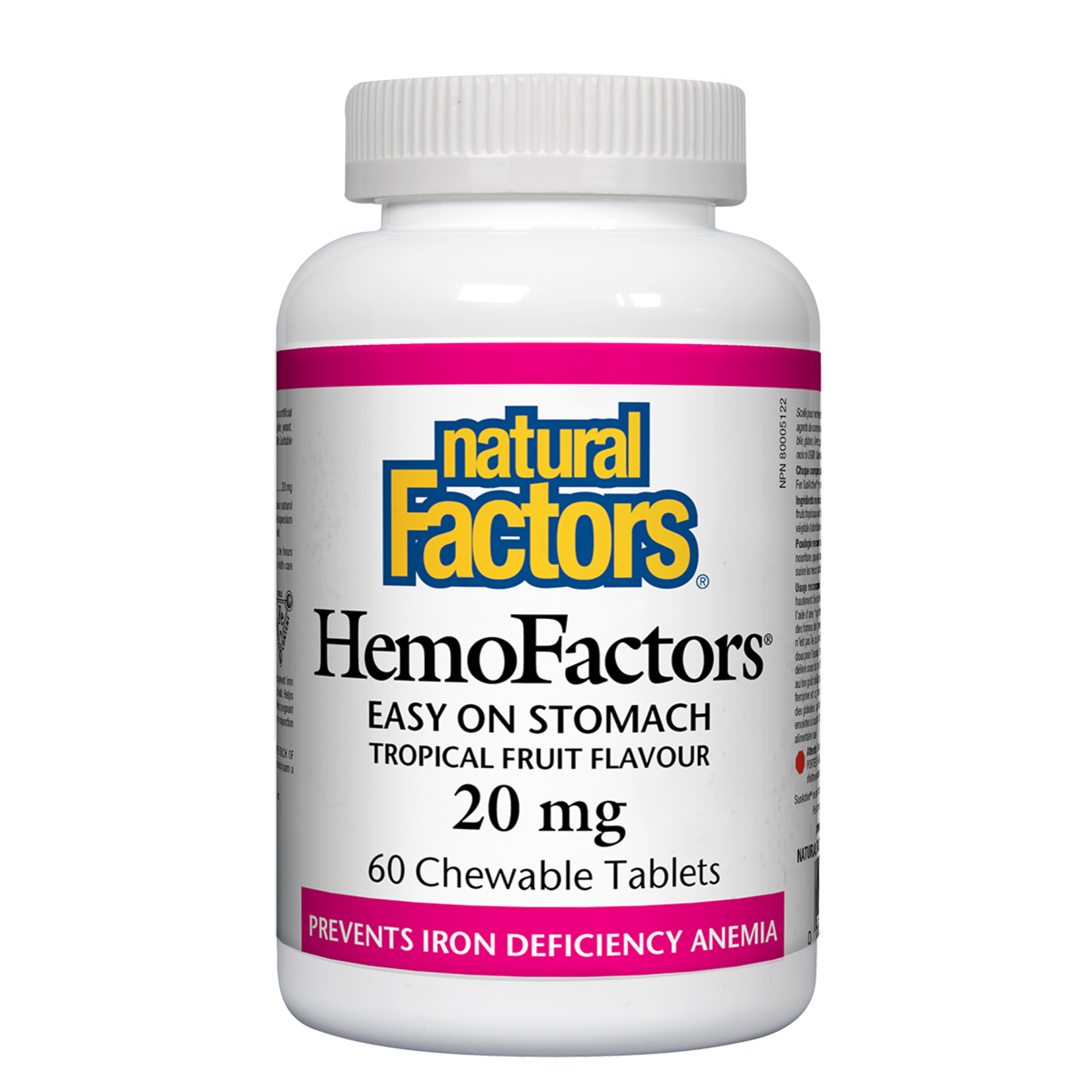 NATURAL FACTORS NATURAL FACTORS HEMOFACTORS IRON (20MG) 60 CHEWABLE TABS