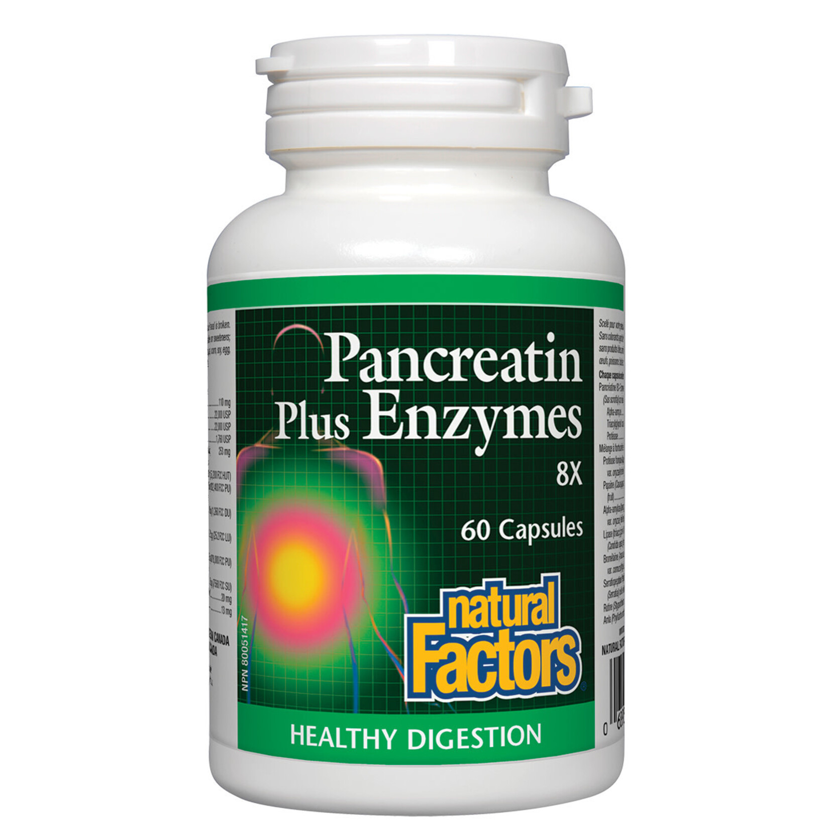 NATURAL FACTORS NATURAL FACTORS PANCREATIN PLUS ENZYMES 60CAPS