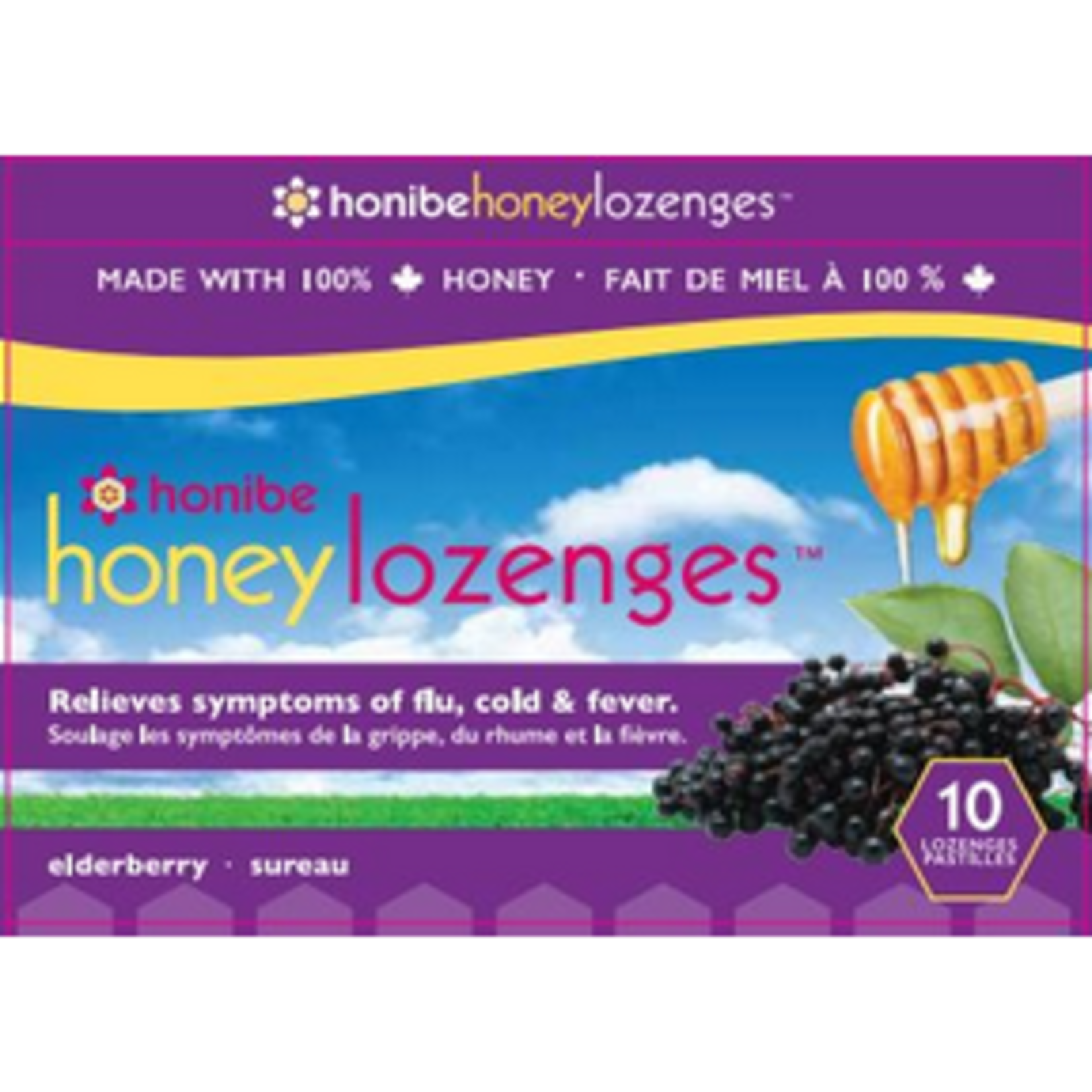 HONIBE HONIBE HONEY & ELDERBERRY 10 LOZENGES