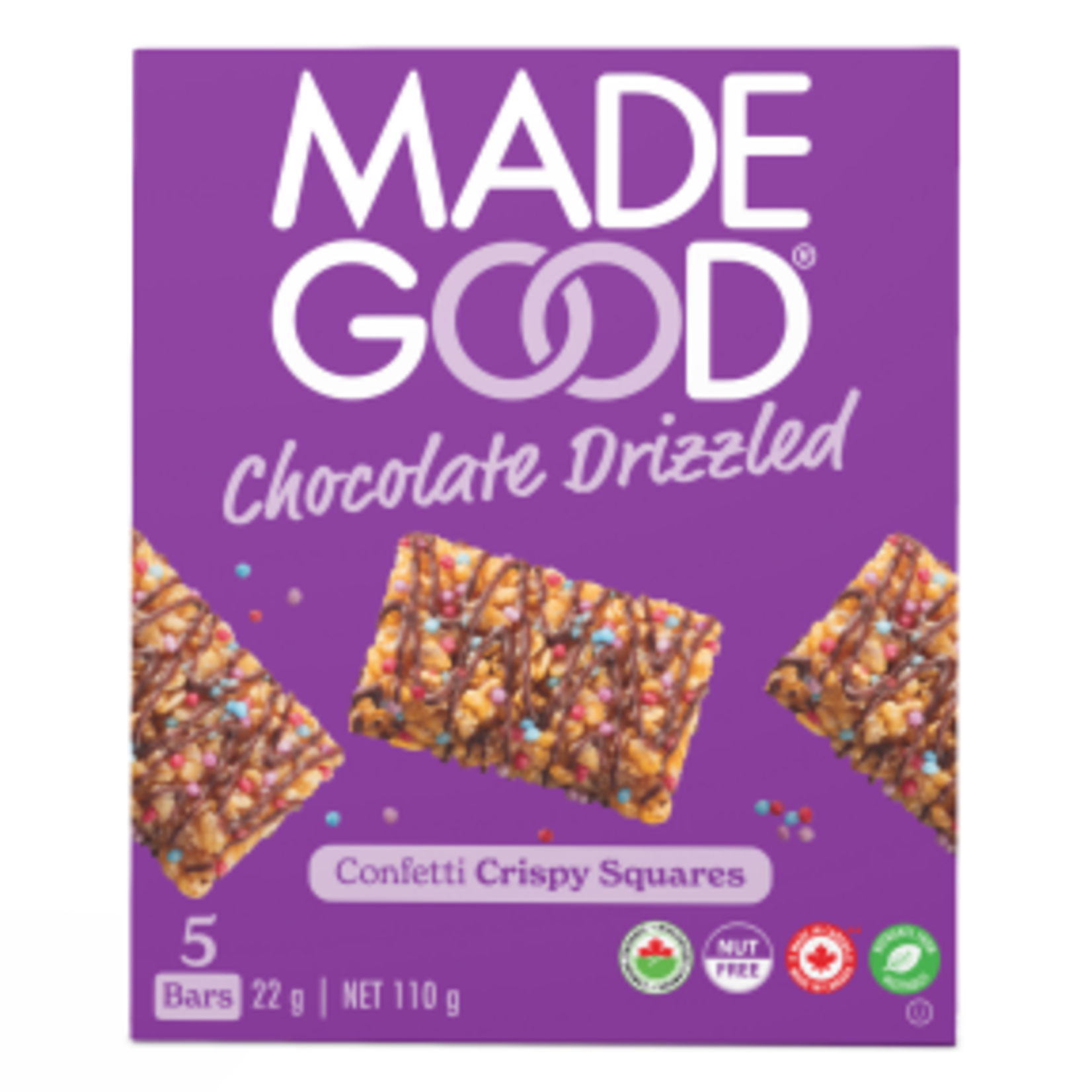 MADE GOOD MADE GOOD CRISPY SQUARES CHOCOLATE DRIZZLED CONFETTI (5BARS/22g)