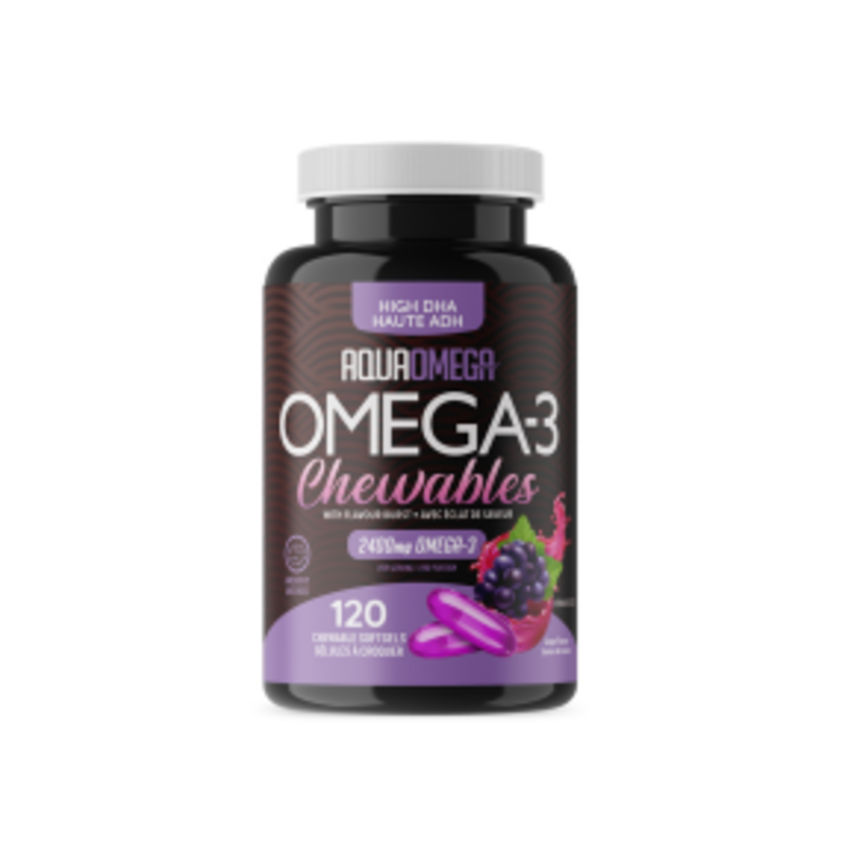 AQUAOMEGA AQUAOMEGA HIGH DHA CHEWABLES GRAPE 120'S