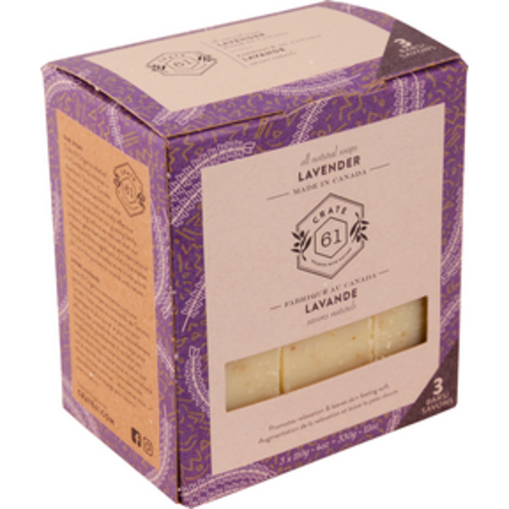 CRATE 61 CRATE 61 ORGANICS LAVENDER SOAP 3PK