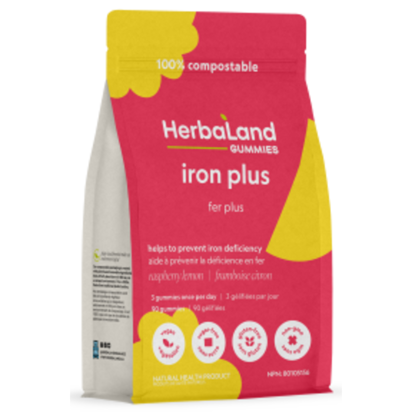 HERBALAND HERBALAND GUMMIES IRON PLUS (RASPBERRY LEMON) 90 GUMMIES