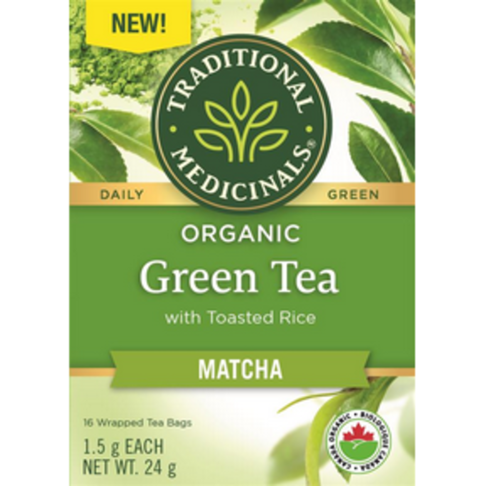 TRADITIONAL MEDICINALS TRADITIONAL MEDICINALS ORGANIC GREEN TEA WITH TOASTED RICE MATCHA 16 BAGS