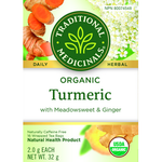 TRADITIONAL MEDICINALS TRADITIONAL MEDICINALS ORGANIC TURMERIC MEADOWSWEET & GINGER 16 BAGS