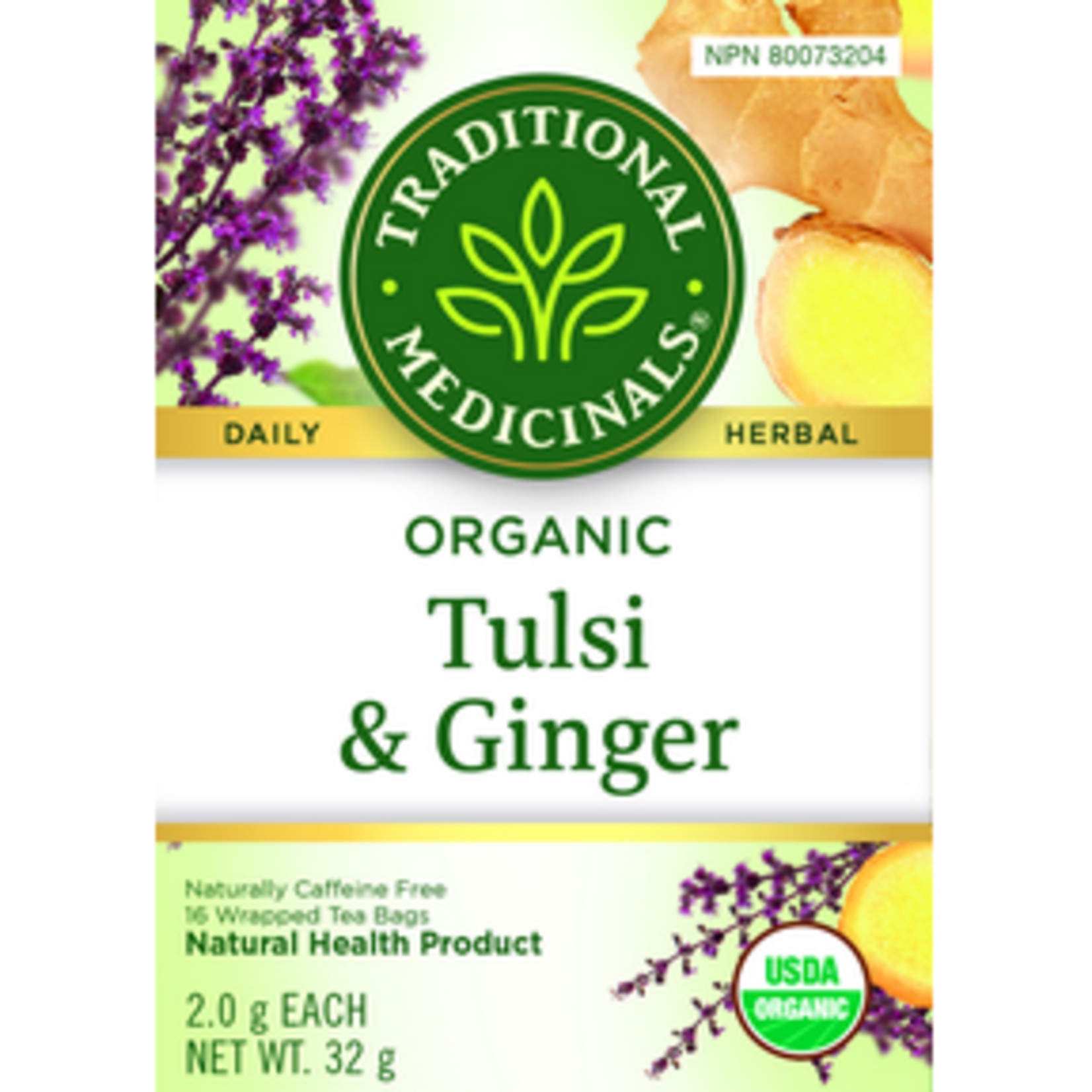 TRADITIONAL MEDICINALS TRADITIONAL MEDICINALS ORGANIC TULSI & GINGER 16 BAGS