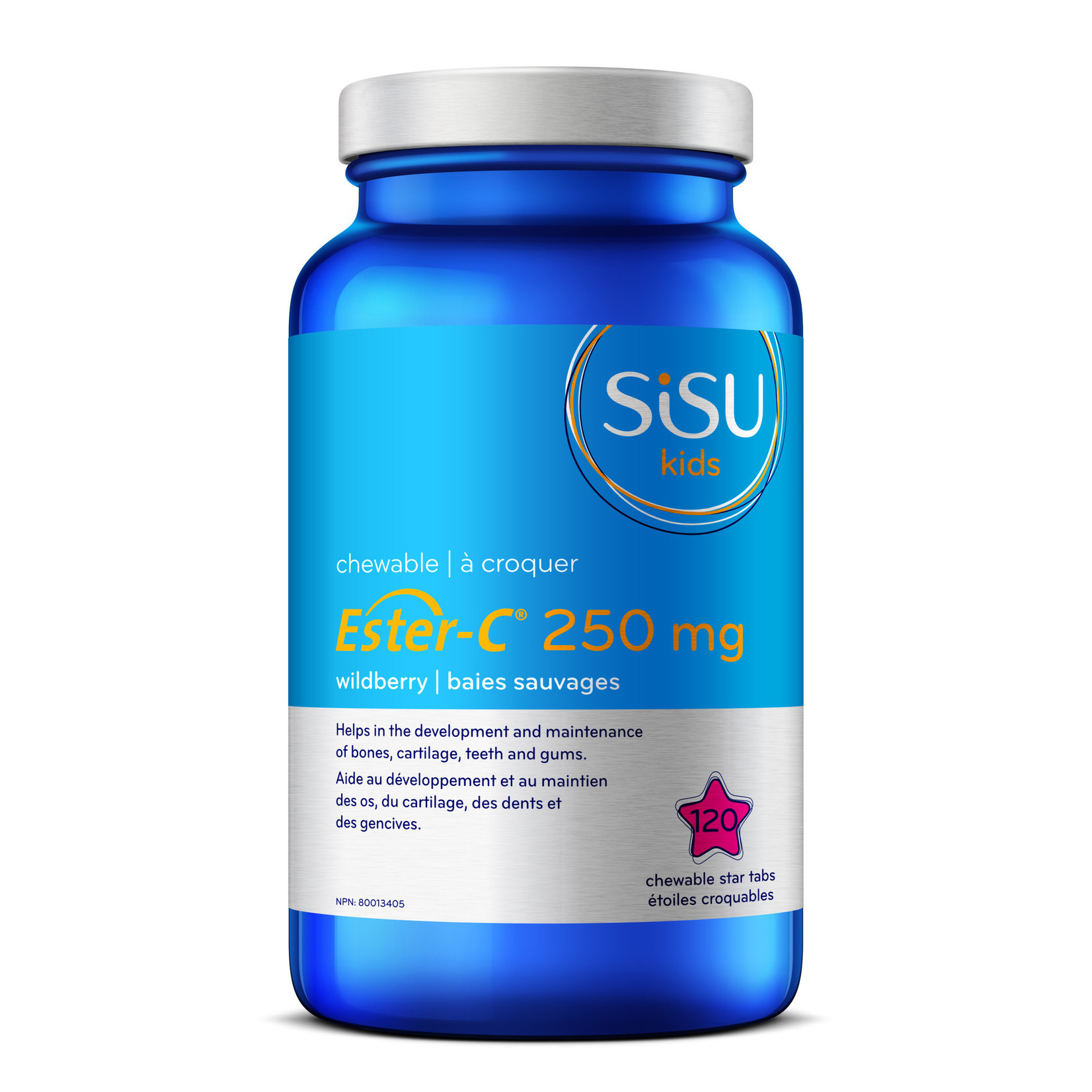 SISU SISU ESTER-C KIDS 250MG 120 WILDBERRY CHEWABLE STARS