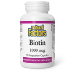 NATURAL FACTORS NATURAL FACTORS BIOTIN 1000MCG 90 VEGICAPS