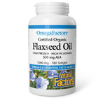 NATURAL FACTORS NATURAL FACTORS ORGANIC FLAXSEED OIL 1000MG 180 SOFTGELS